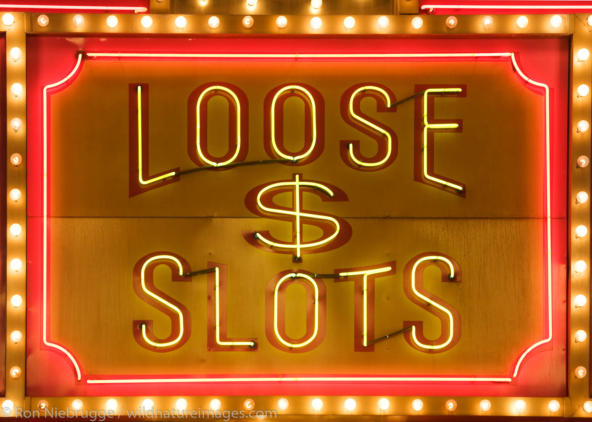 Loose Slots neon sign, downtown Las Vegas, Nevada.