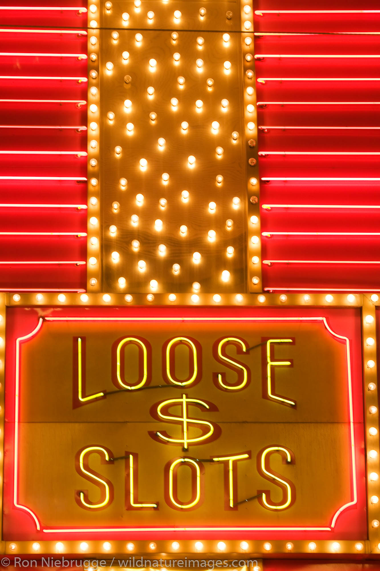 Loose Slots neon sign, downtown Las Vegas, Nevada.