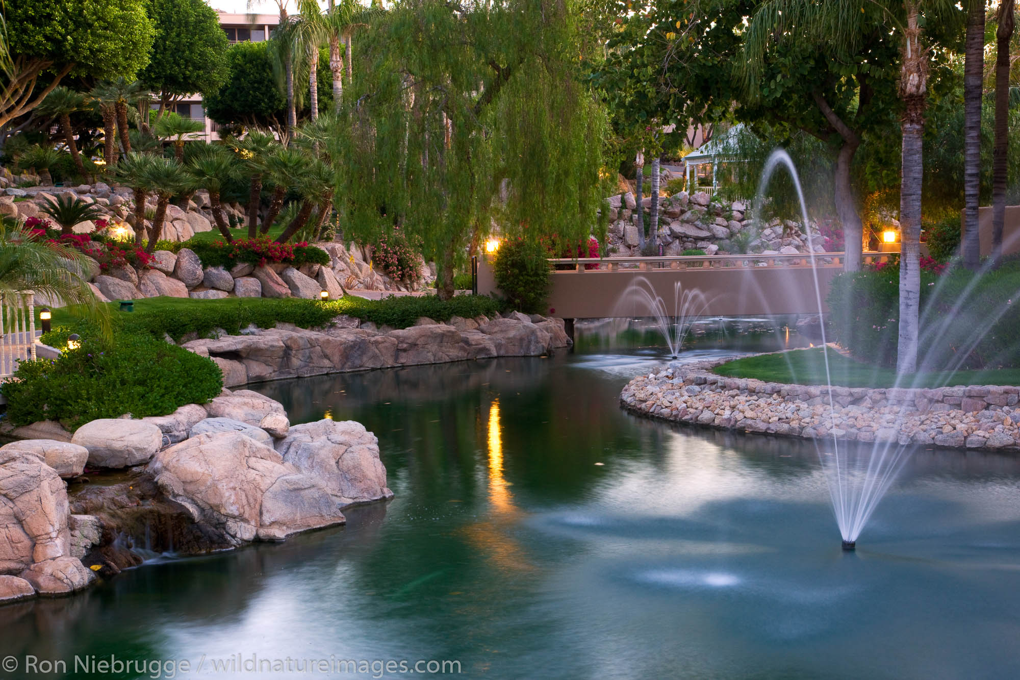 The swiming pools at the Phoenician Resort in Scottsdale, Arizona.