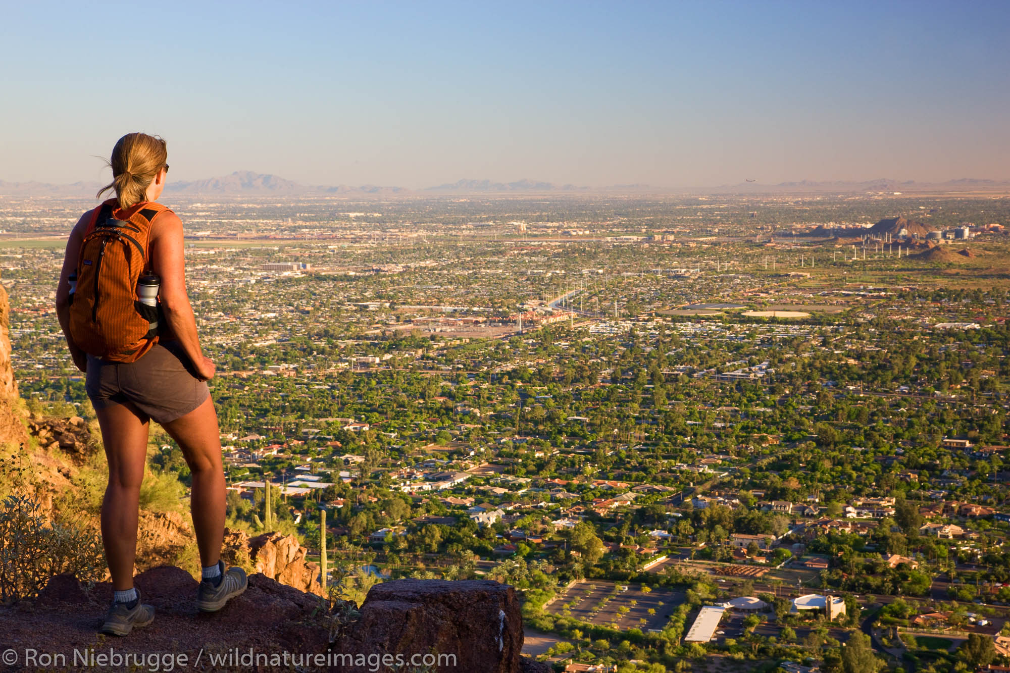 Hiking on Camelback Mountain, Phoenix, Arizona. (model released)