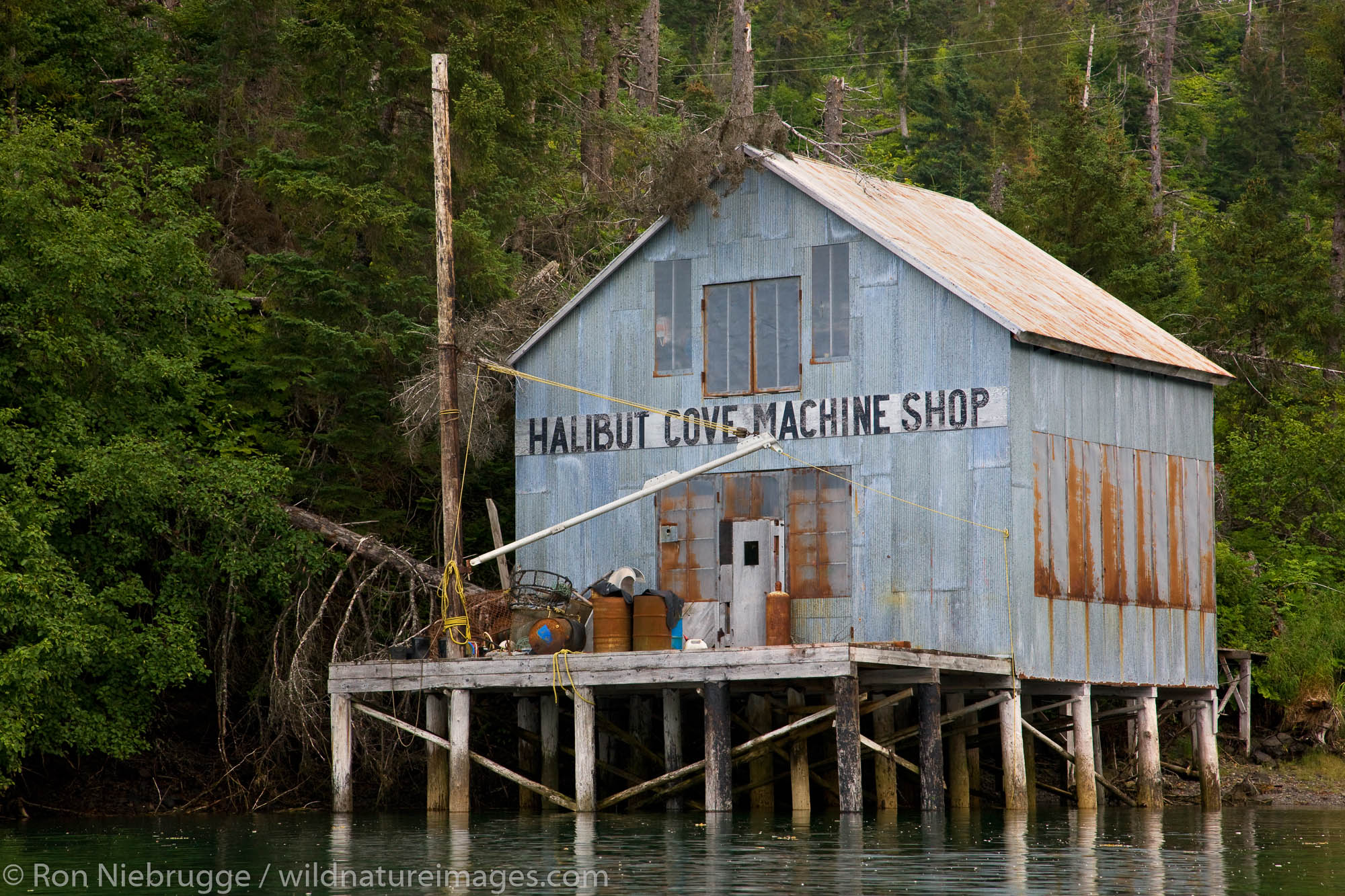Old Machine Shop, Halibut Cove, Kachemak Bay near Homer, Alaska.