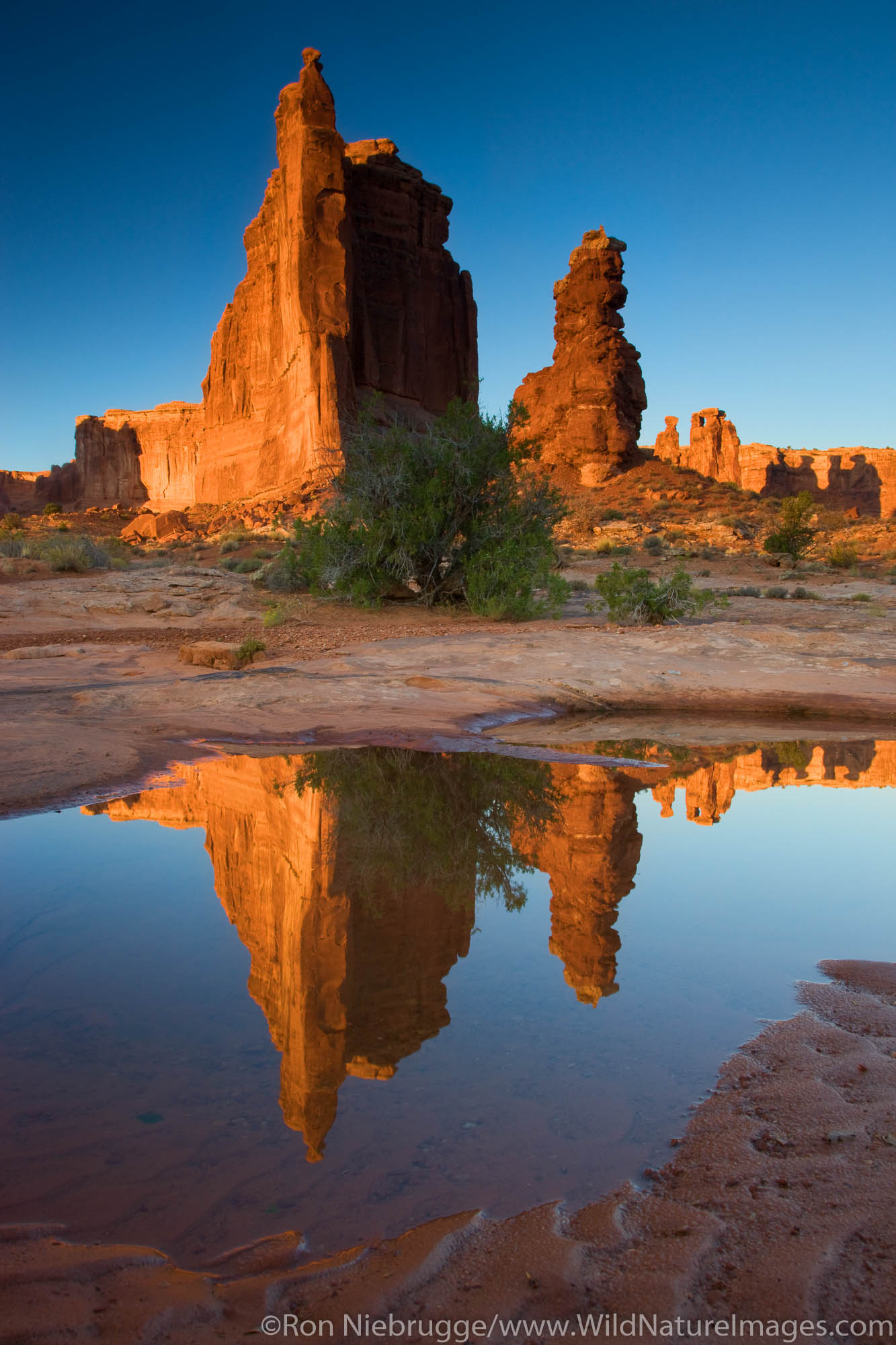 The Courthouse Towers, Arches National Park, near Moab, Utah.