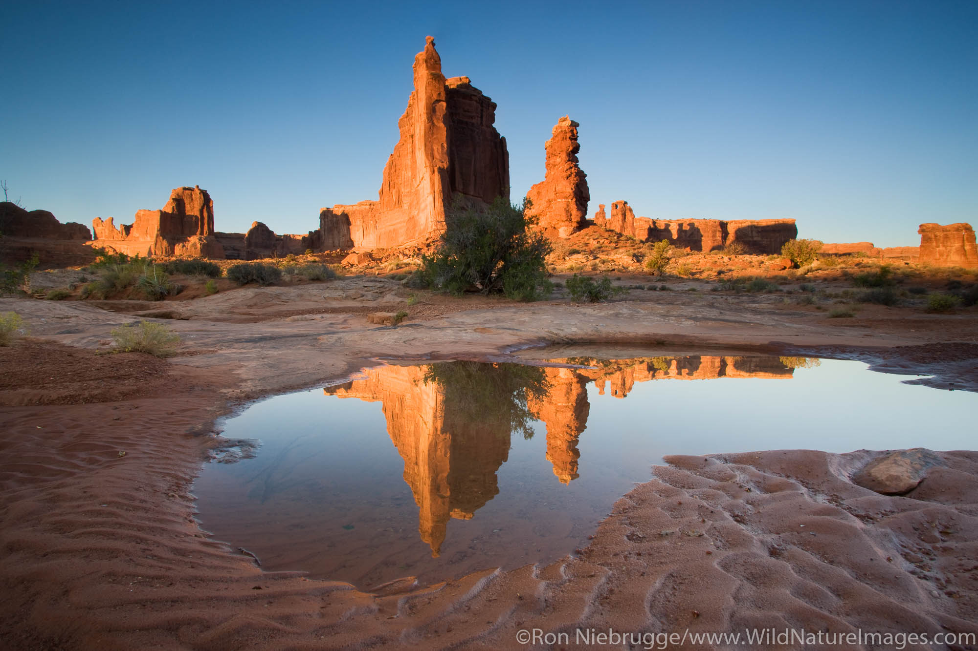 The Courthouse Towers, Arches National Park, near Moab, Utah.