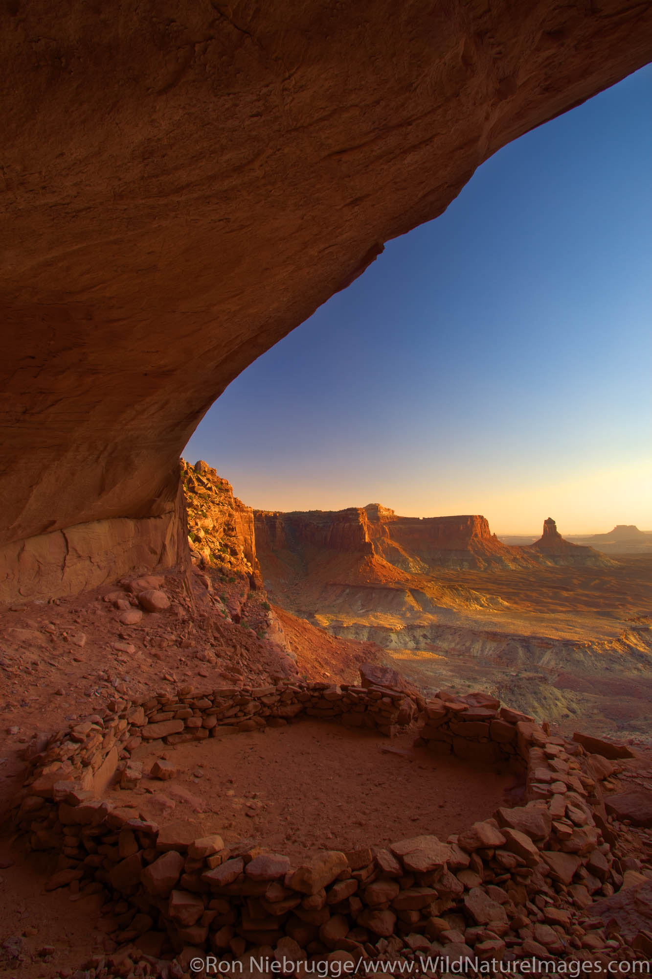 Native American structure known as False Kiva, Island in the Sky District, Canyonlands National Park, near Moab, Utah.