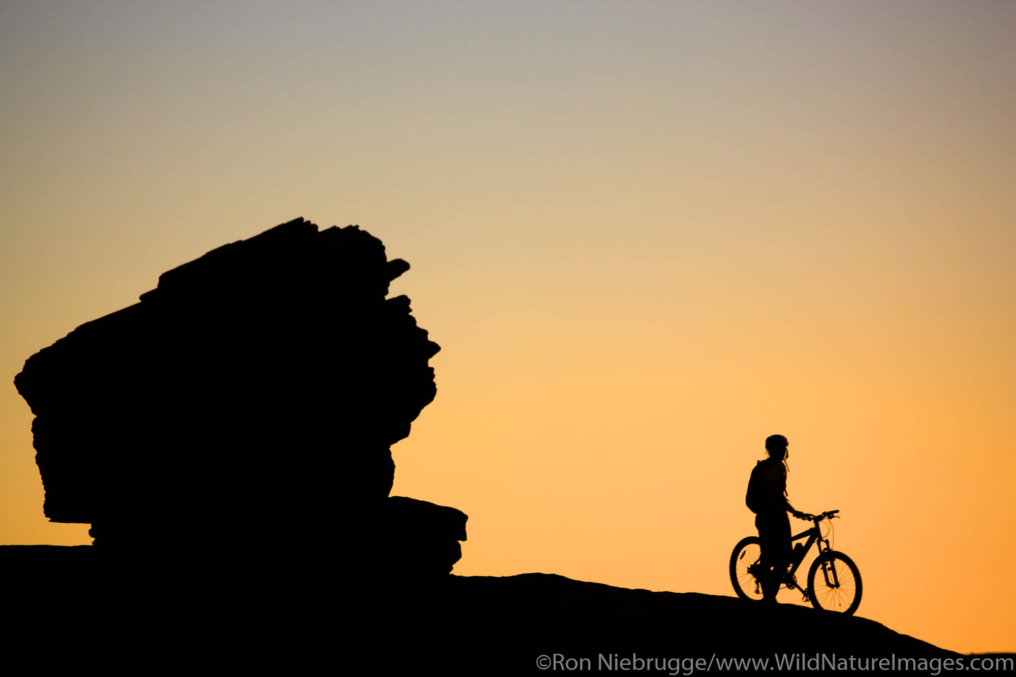 Riding the famous Slickrock Trail, Moab, Utah. (model released)