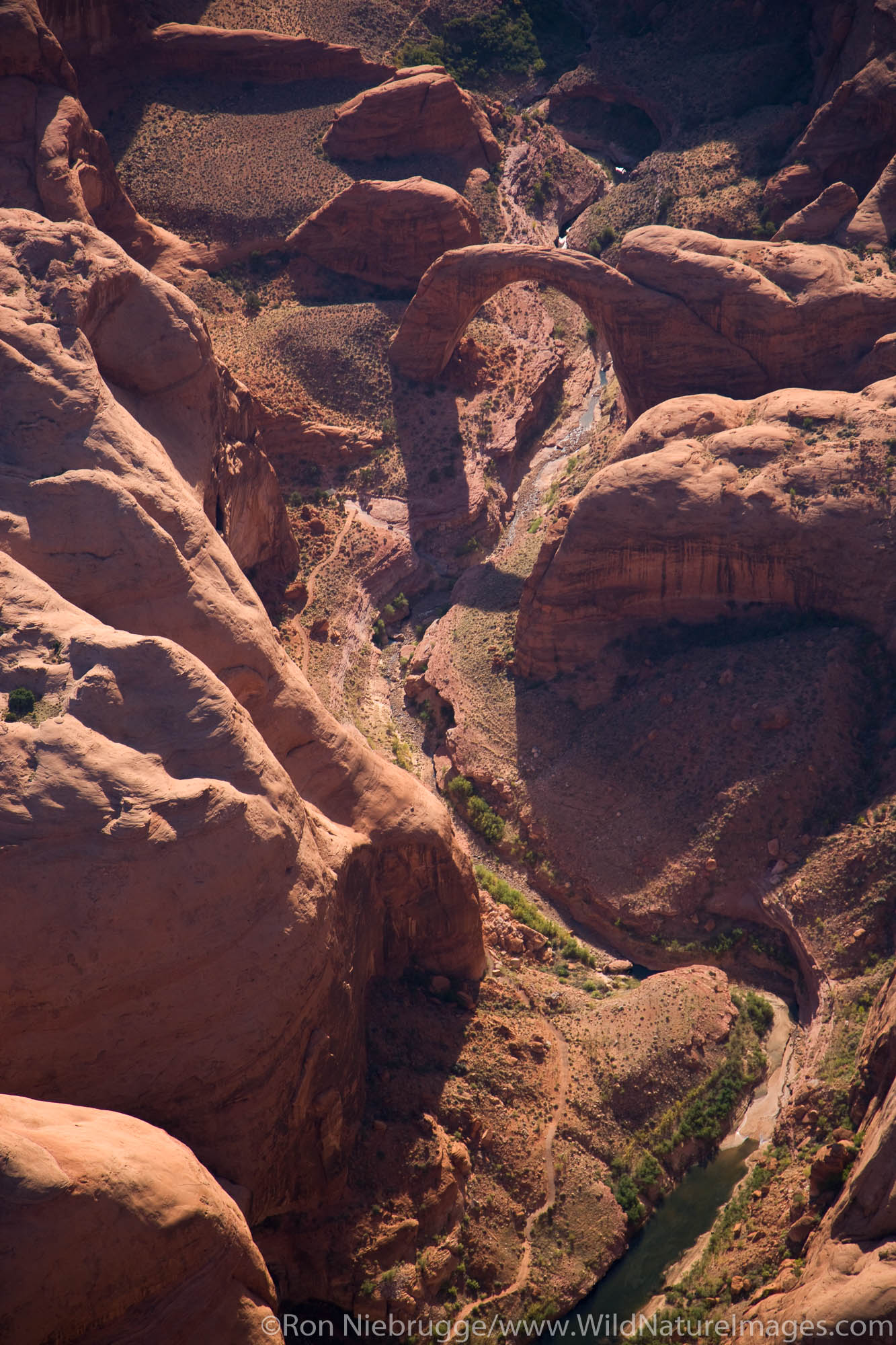 Rainbow Arch, Lake Powell and the Glen Canyon National Recreation Area, Utah.