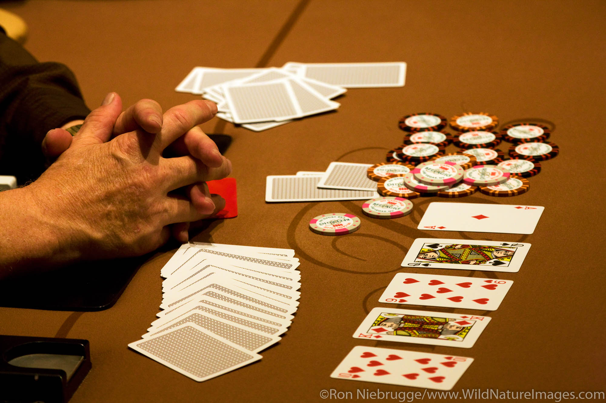 A poker hand at the 2008 World Poker Tour Festa Al Lago poker tournament at the Bellagio Resort and Casino, Las Vegas, Nevada...