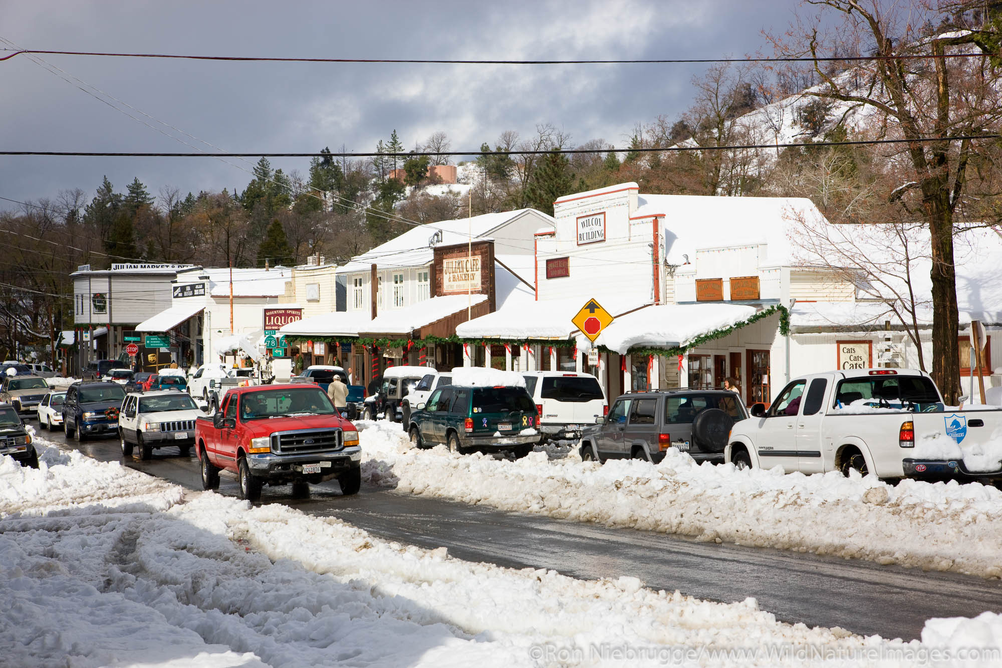 Winter snow in Julian, California.