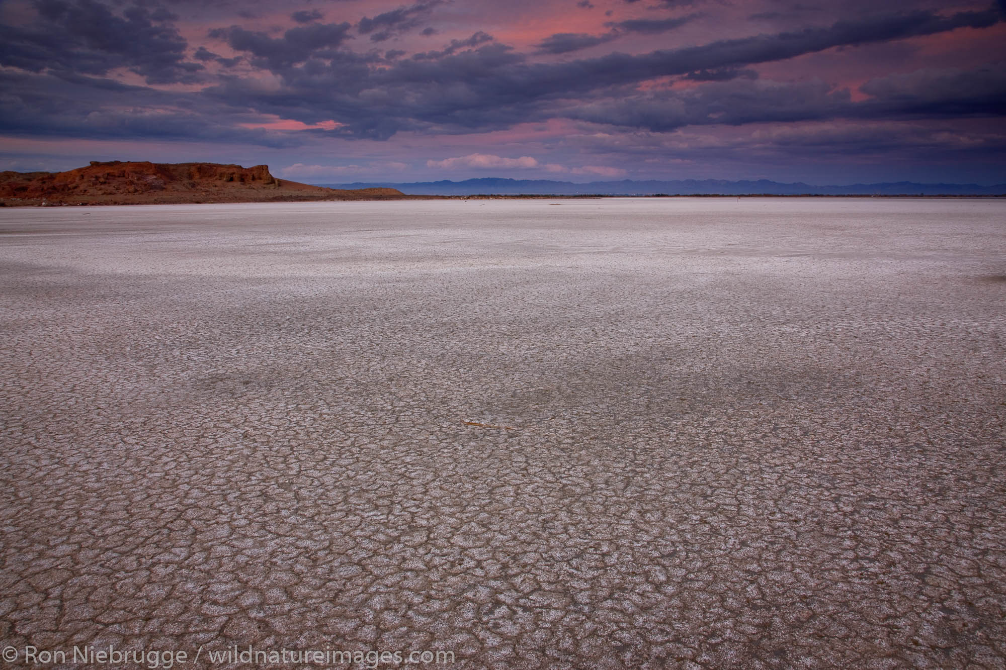 Salton Sea at sunset, California.