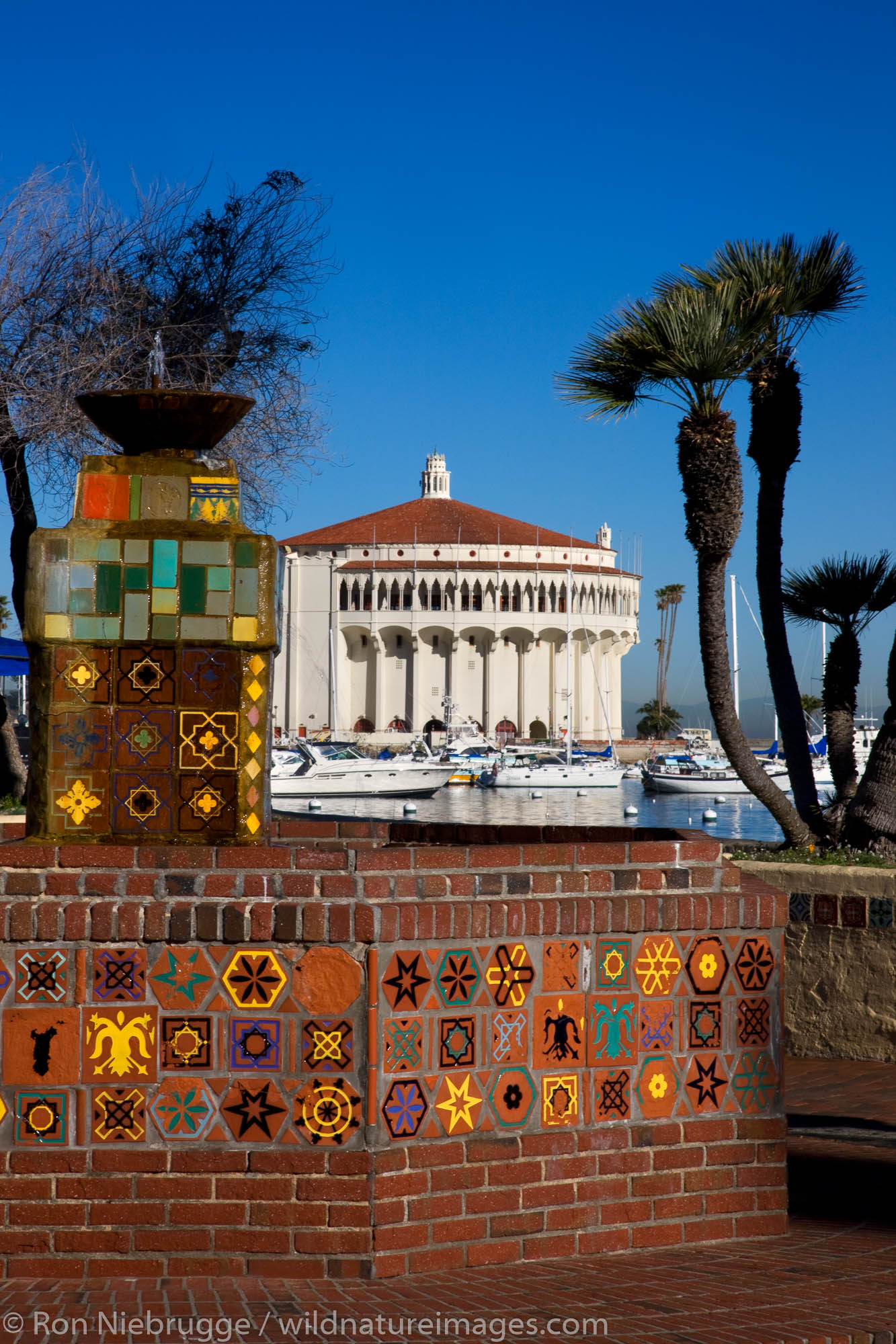 A fountain in Avalon, Catalina Island, California.
