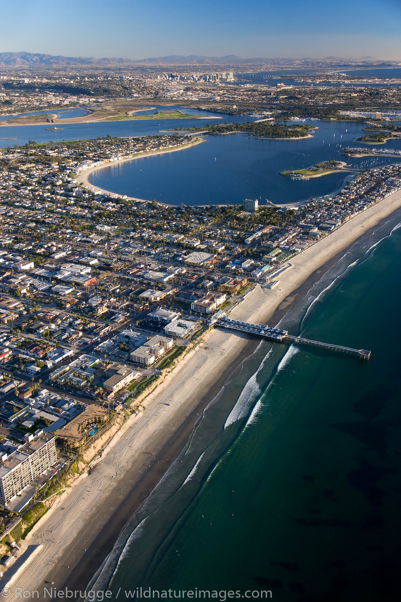 Crystal Pier at Pacific Beach and Mission Bay, San Diego, California.