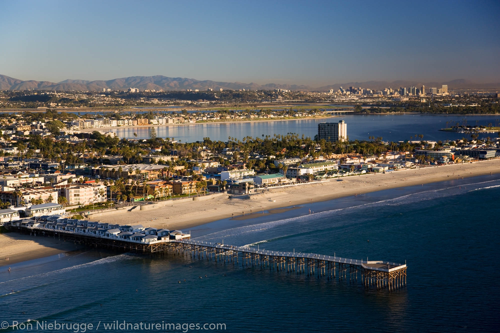 Crystal Pier at Pacific Beach and Mission Bay, San Diego, California.