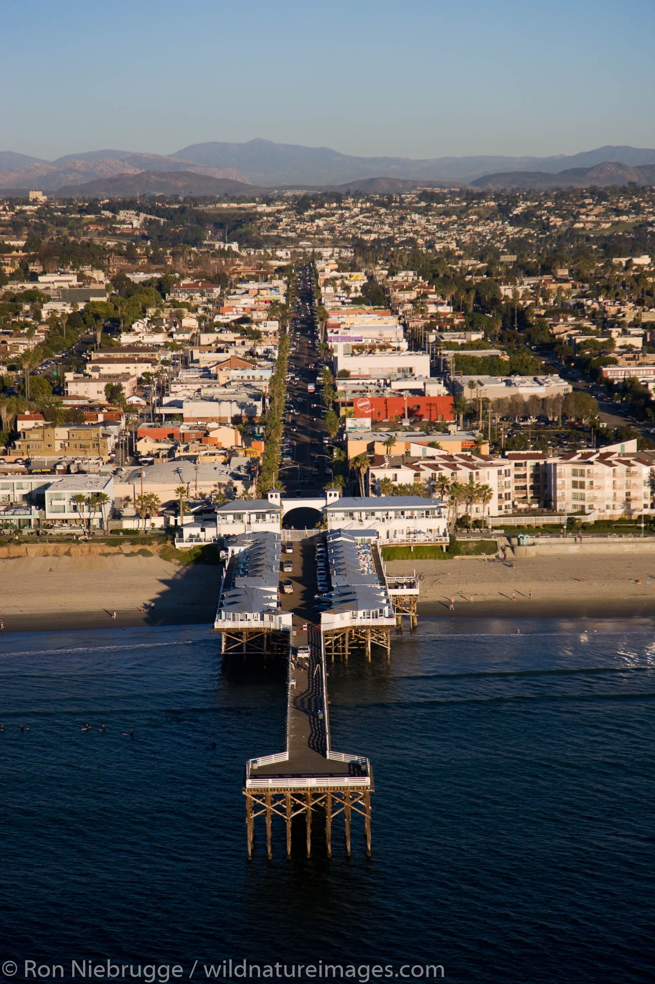 Crystal Pier at Pacific Beach and Mission Bay, San Diego, California.