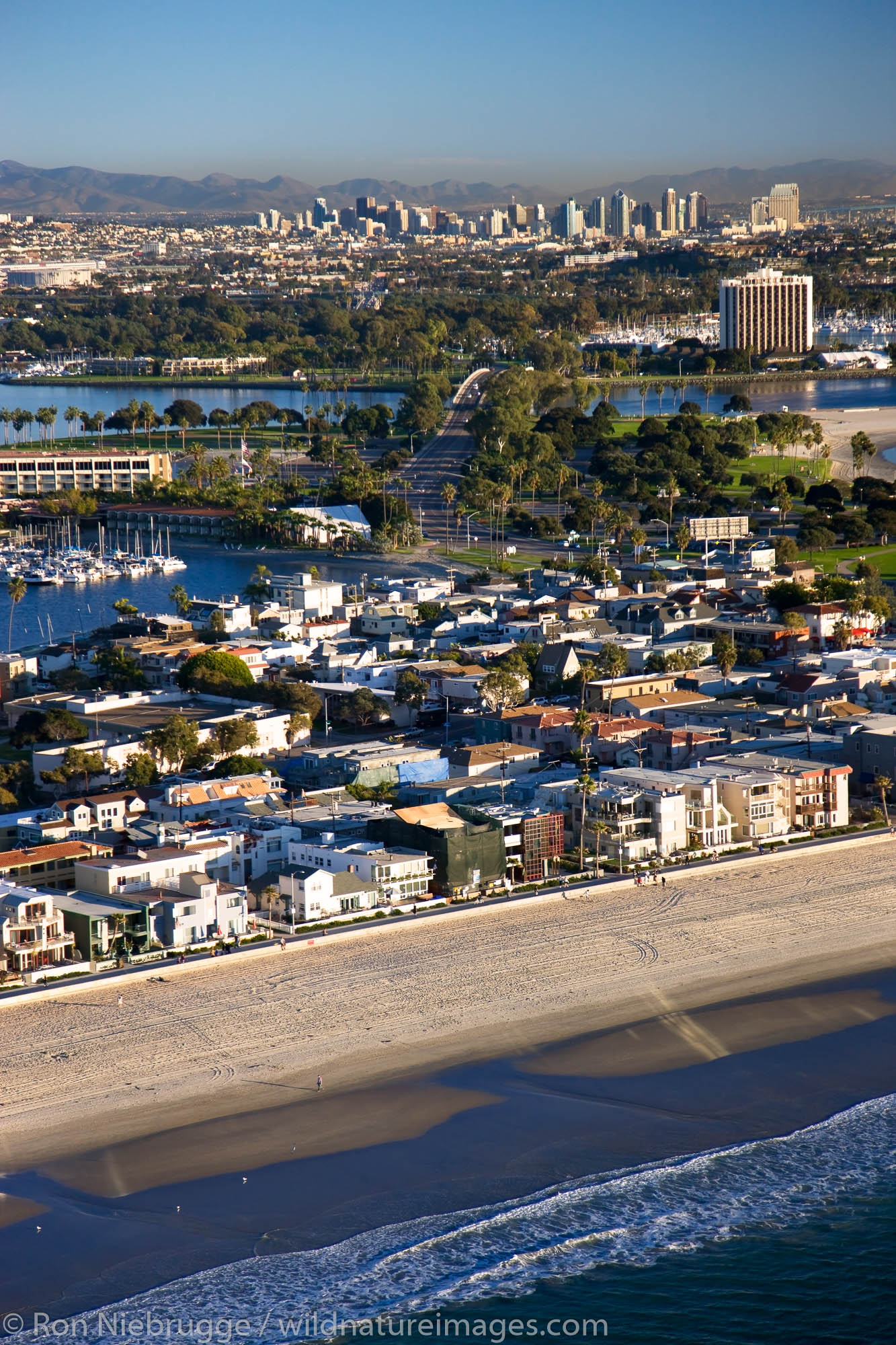 Mission Beach and Mission Bay, San Diego, California.