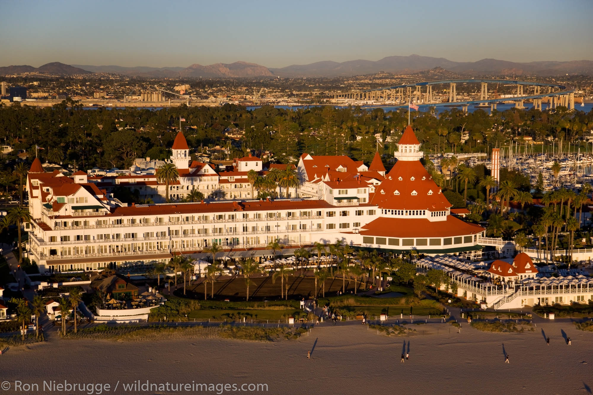 Hotel Del Coronado, Coronado and downtown San Diego, California.