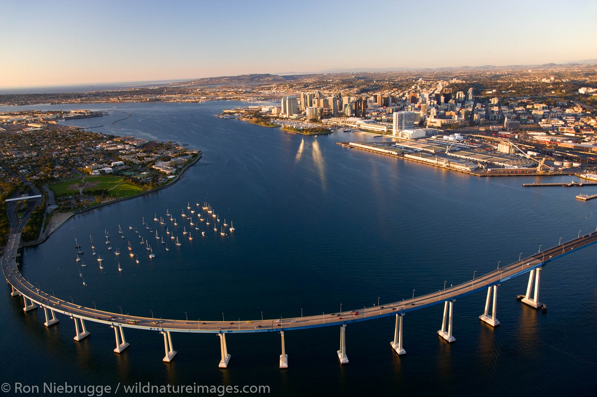 Coronado Bridge, and downtown San Diego, California.