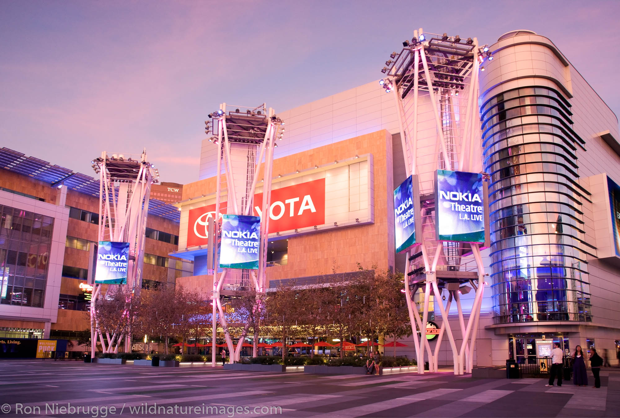 L.A. LIVE entertainment campus includes the Nokia and Staples Centers along with restaurants and retail stores, Downtown Los...