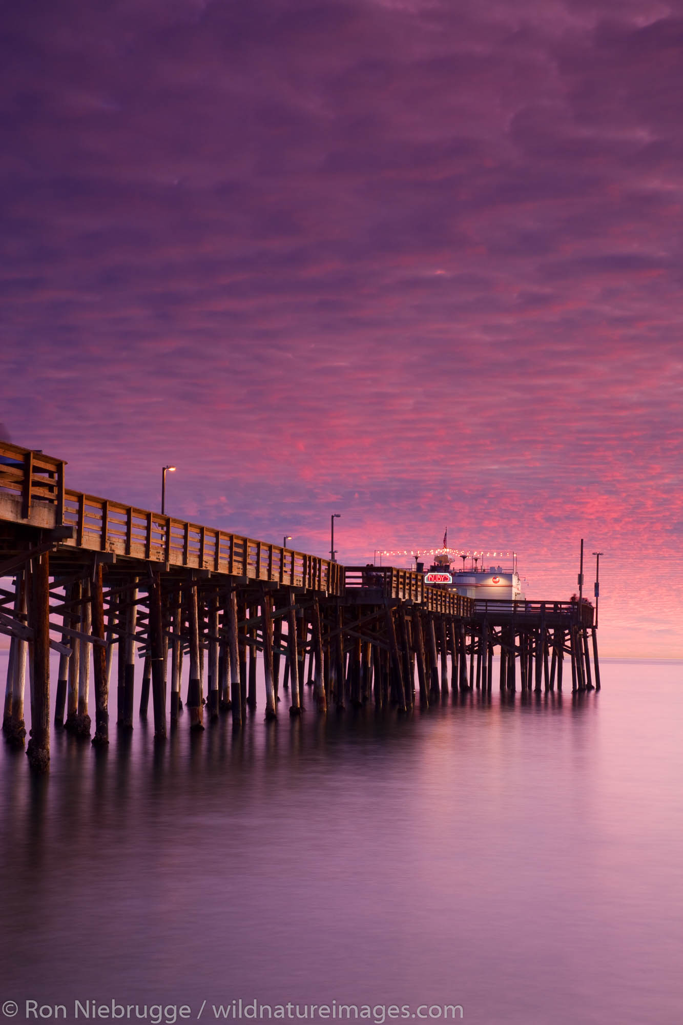 Sunset at the Balboa Pier, Newport Beach, Orange County, California.