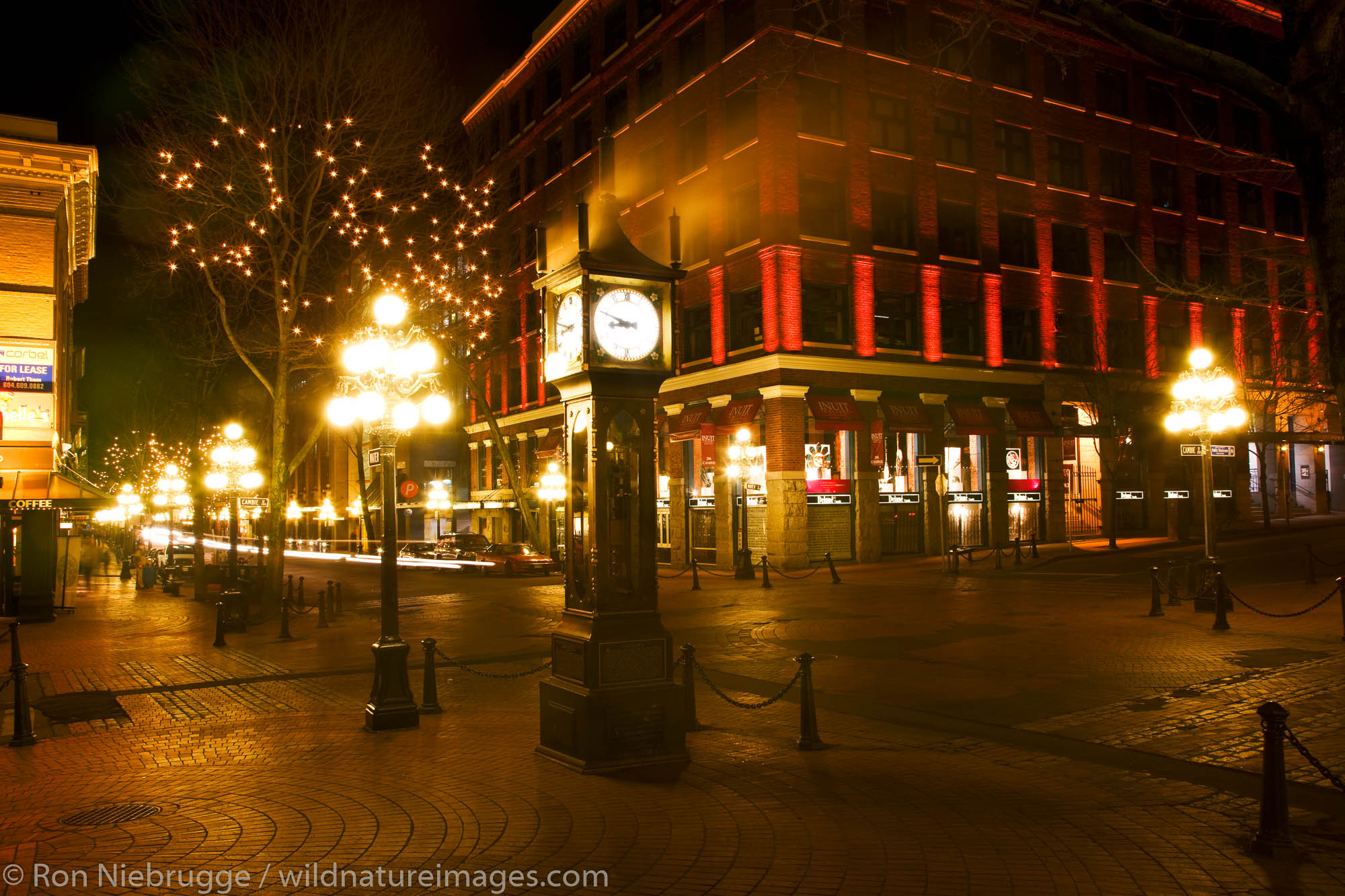 The historic steam powered clock in the Gastown area, Vancouver, British Columbia, Canada.