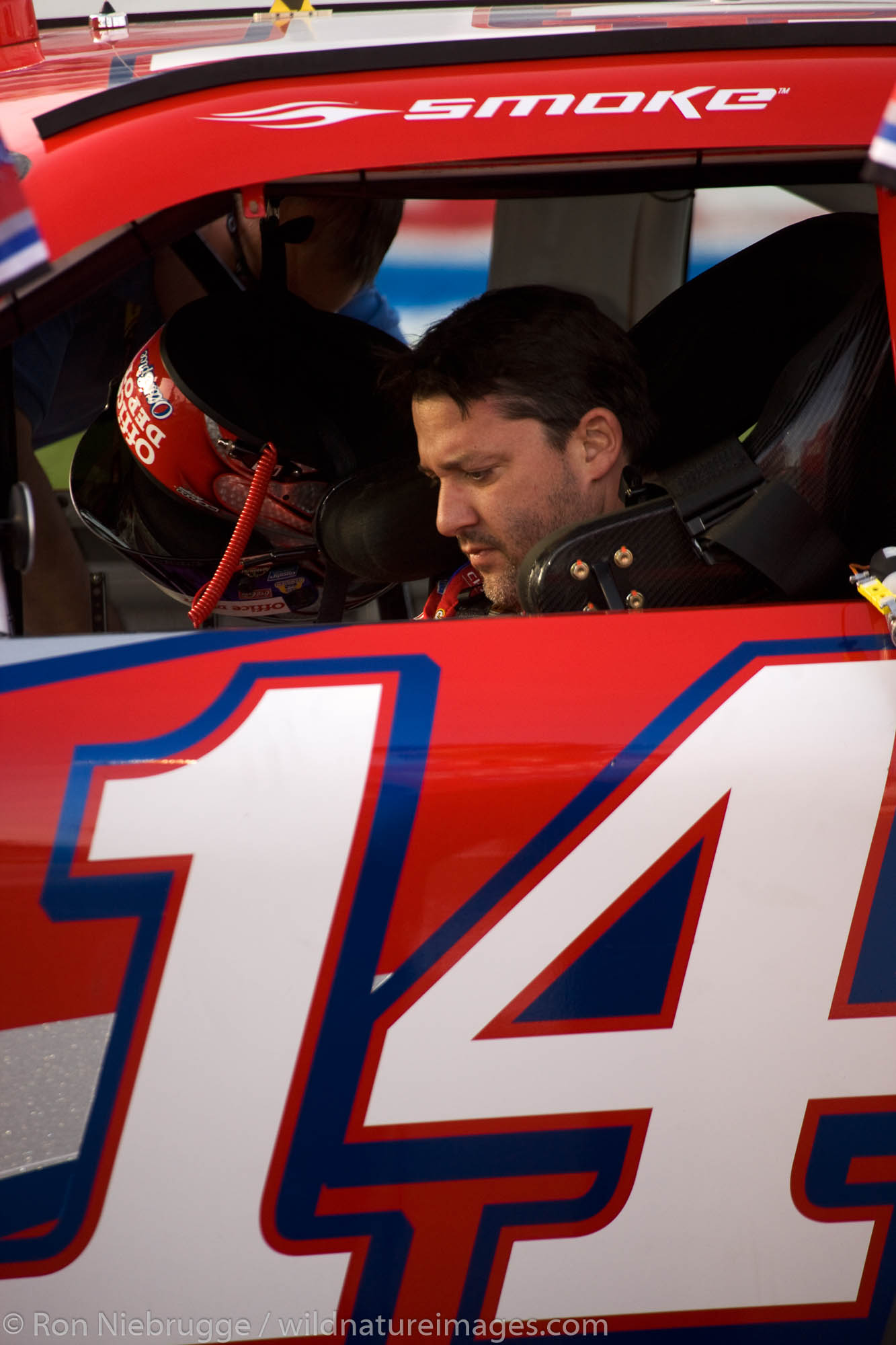 Tony Stewart at qualifying for the Shelby 427, 2009 NASCAR race at the Las Vegas Motor Speedway, Las Vegas, Nevada.