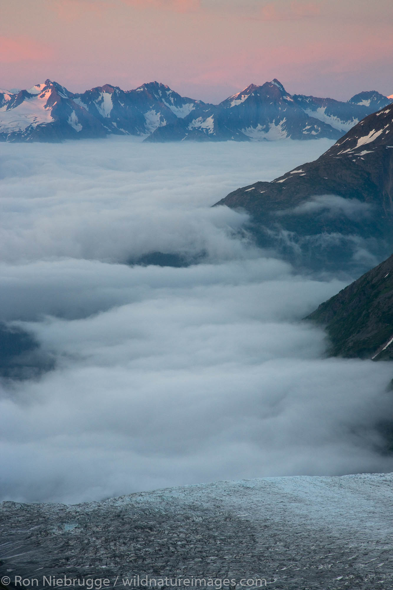 Exit Glacier from the Harding Icefield, Kenai Fjords National Park, Alaska.