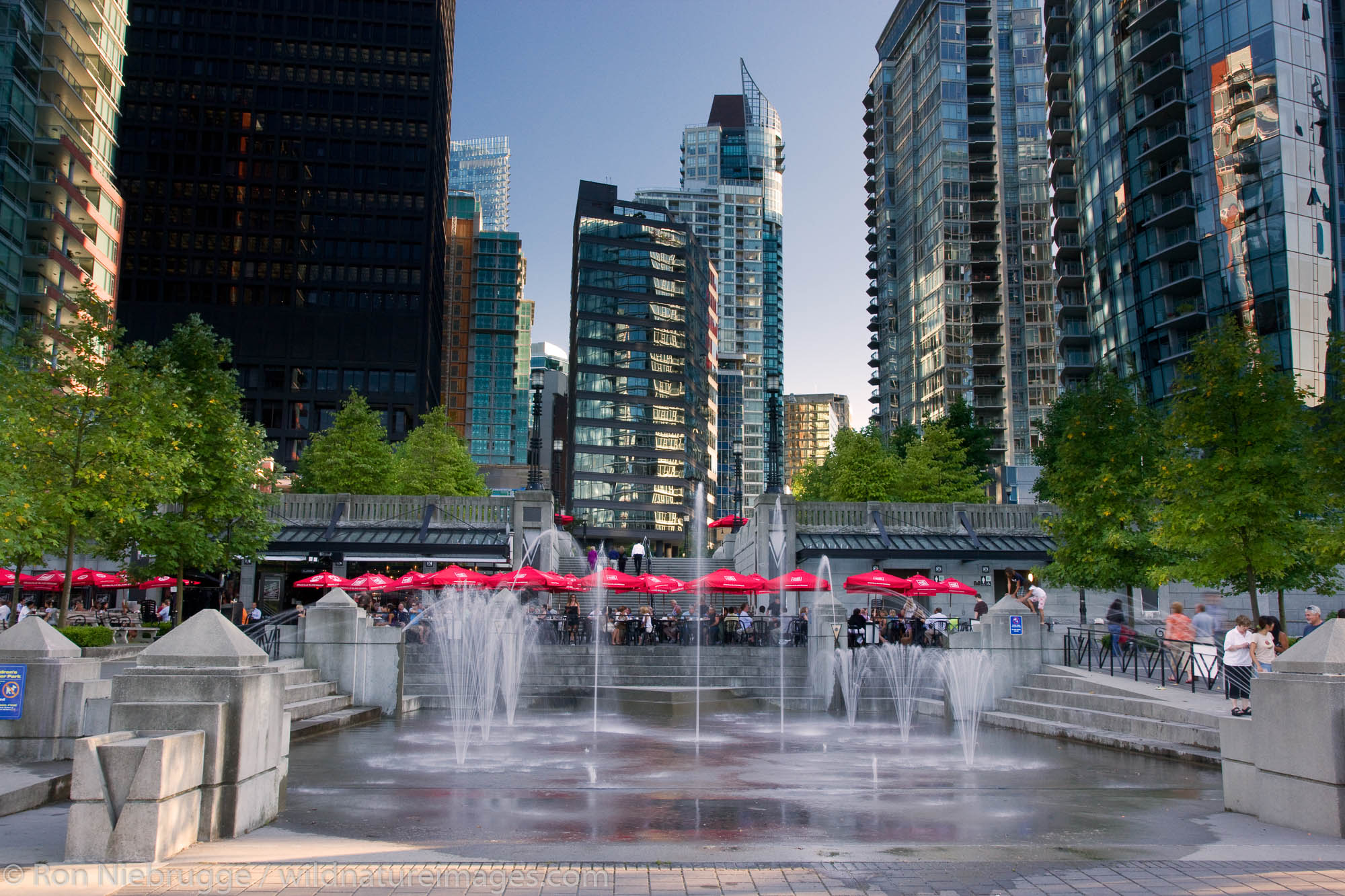 Water Fountains at The Mill, Vancouver, British Columbia, Canada.