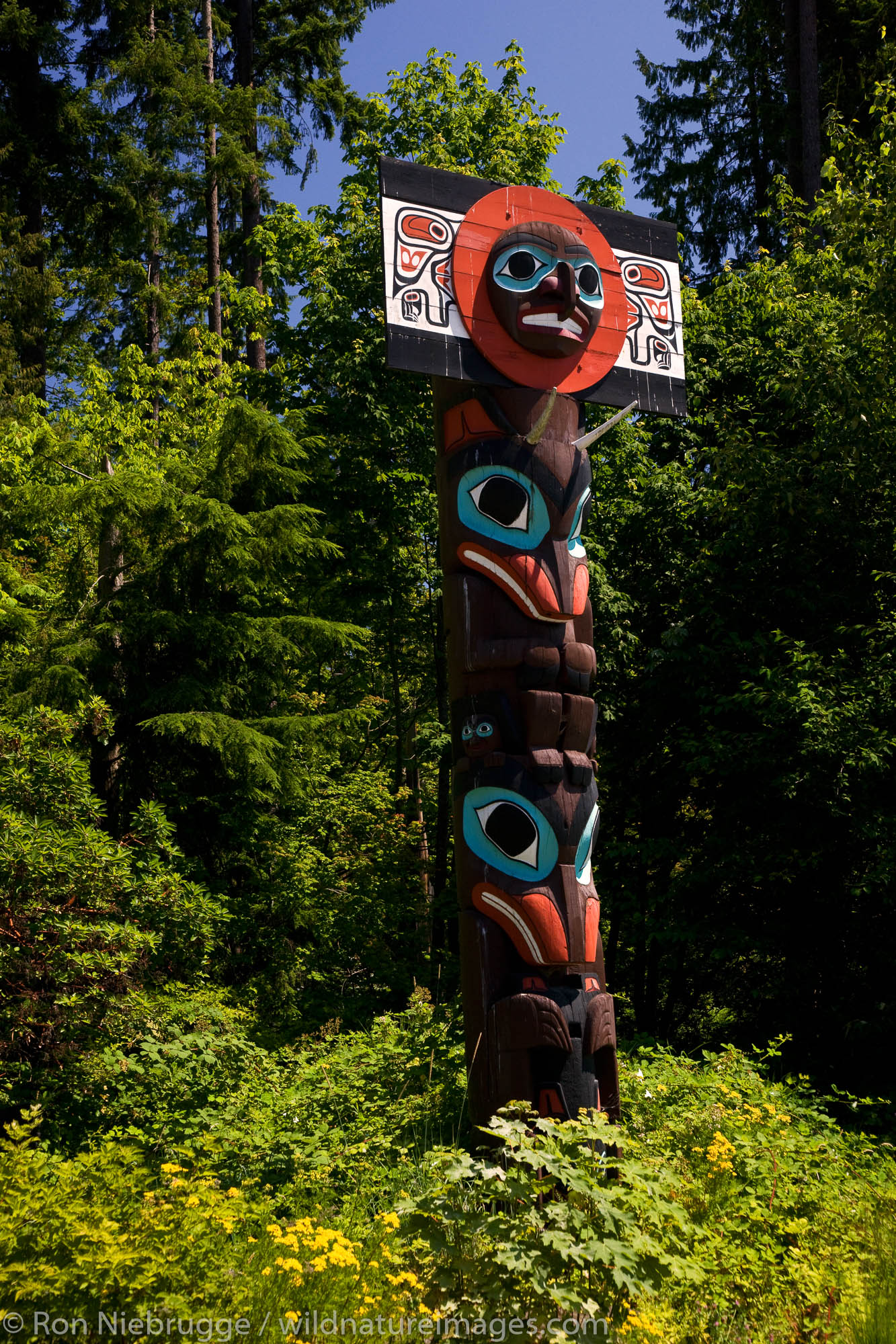 Totem Poles in Stanley Park, Vancouver, British Columbia, Canada.