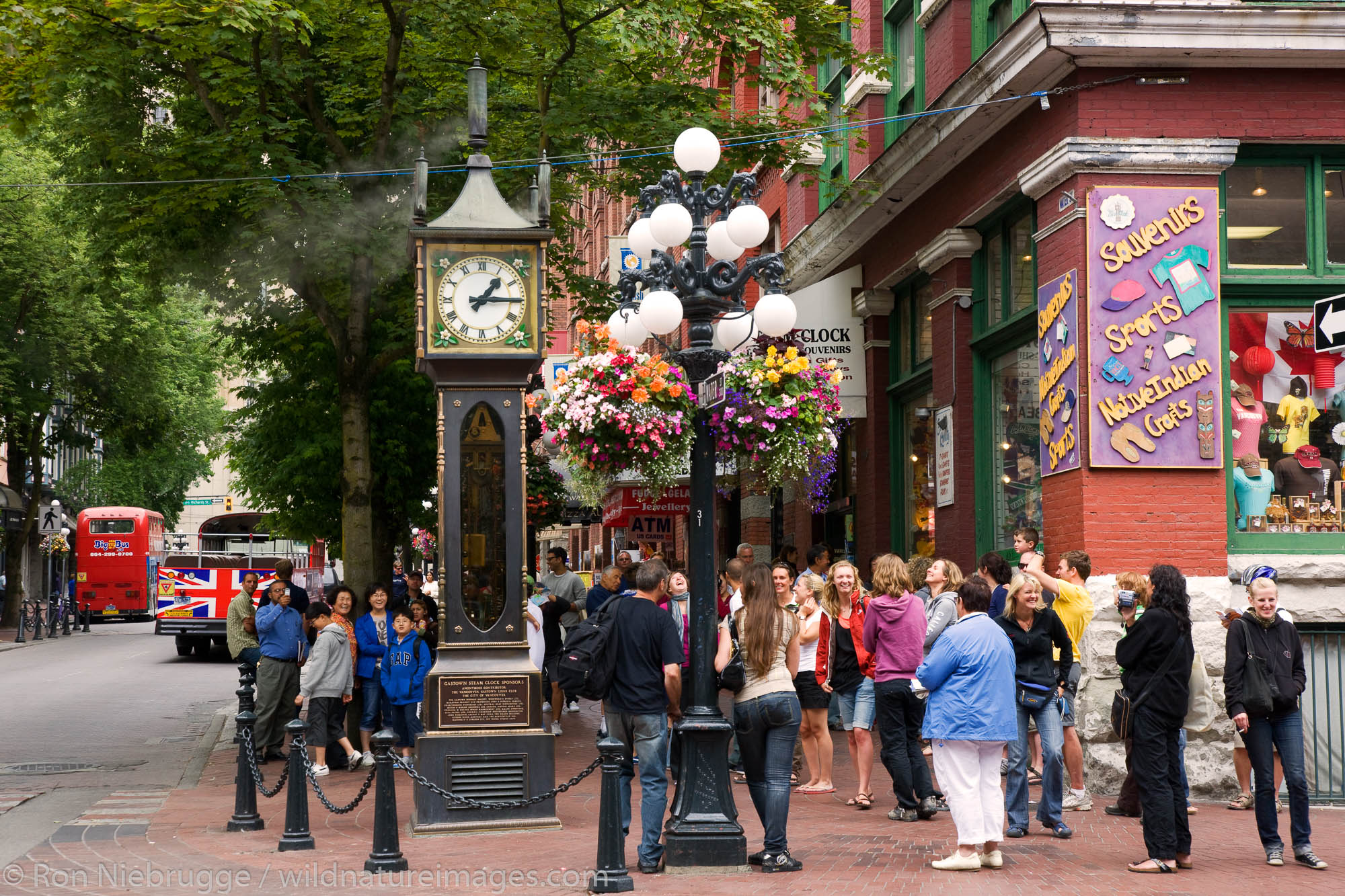 Historic steam clock in the Gastown District, downtown Vancouver, British Columbia, Canada.