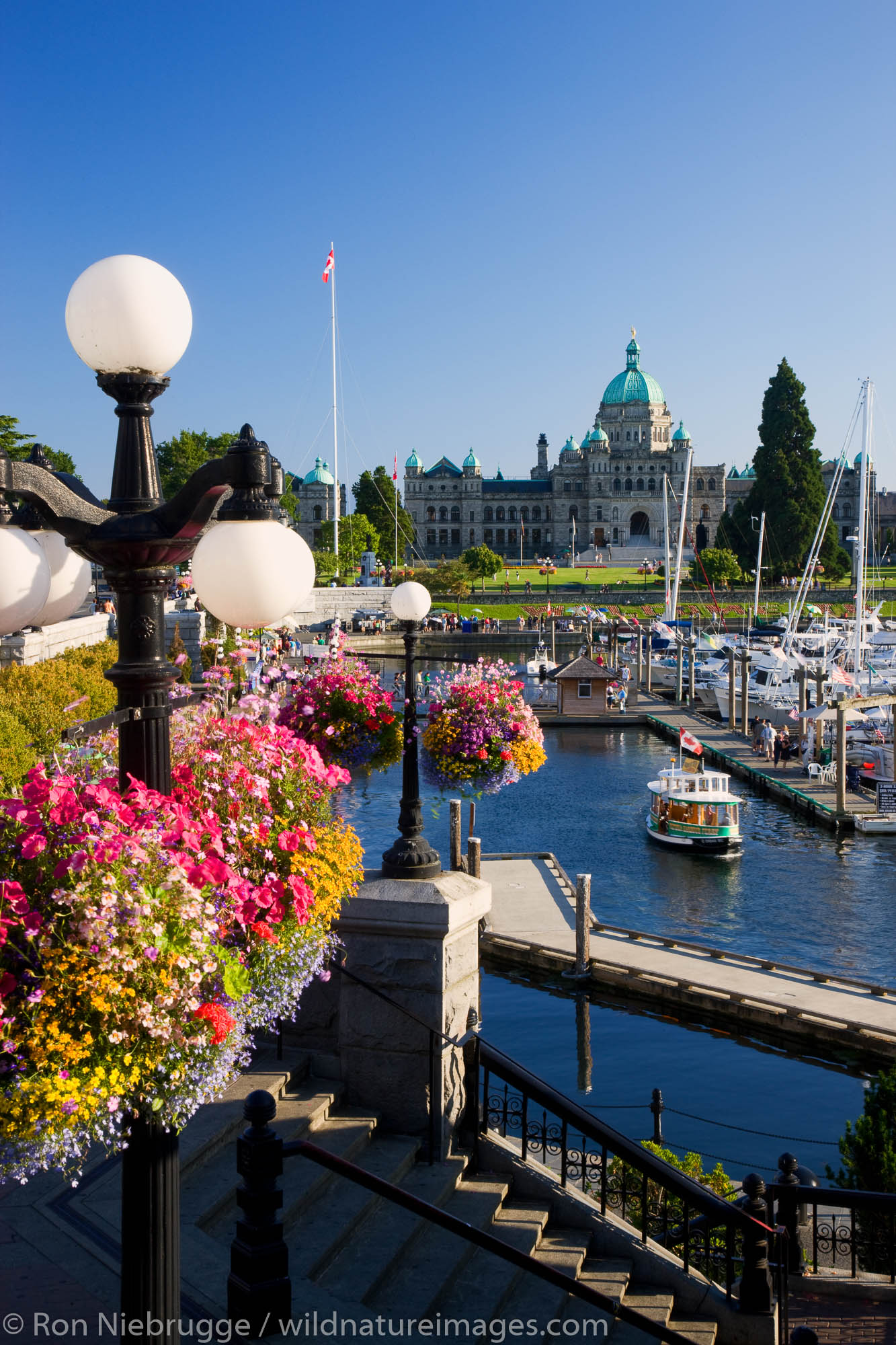The Legislative or Parliament Buildings located on the Inner Harbour, Victoria, Vancouver Island, British Columbia, Canada.