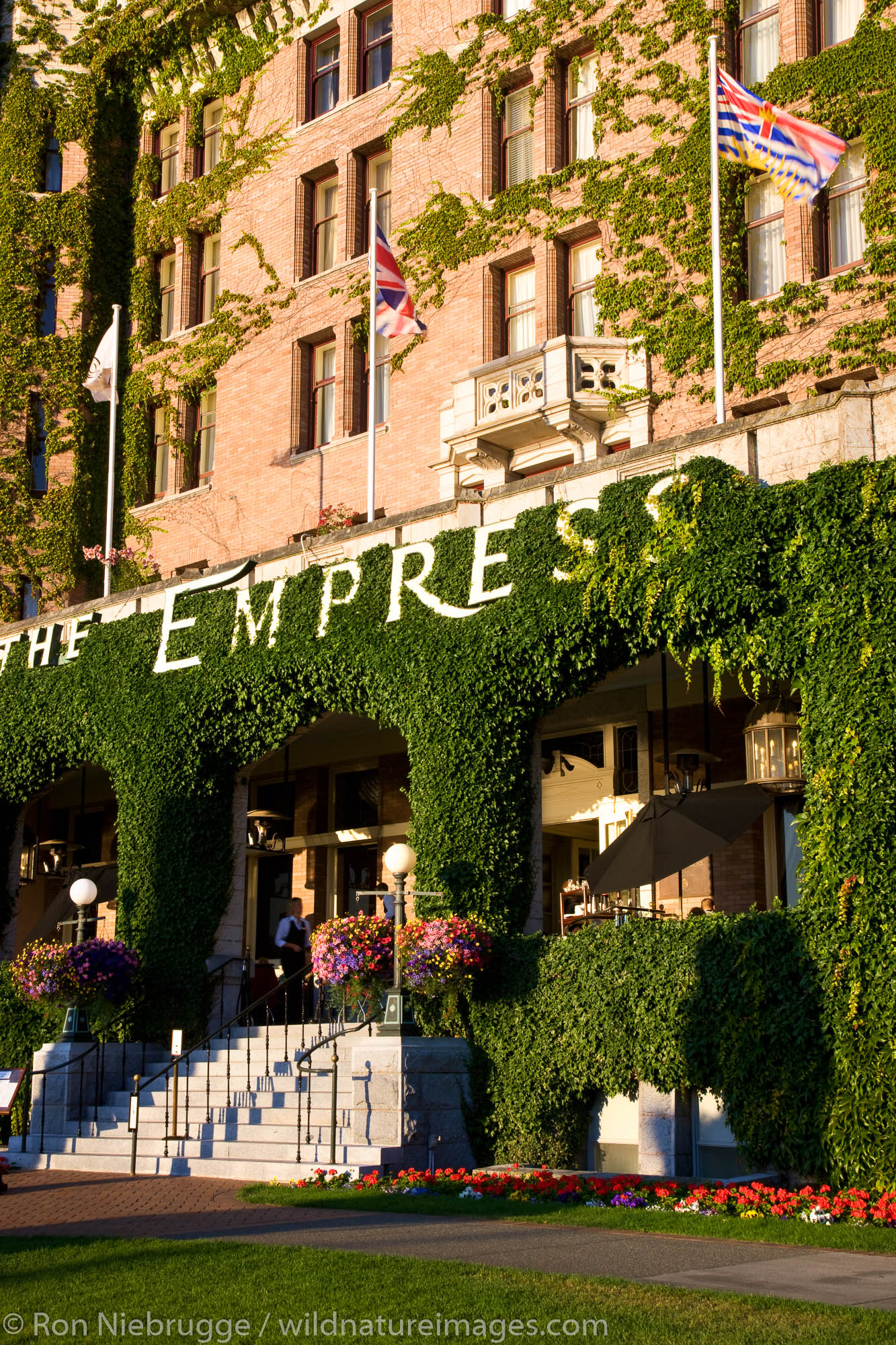 The historic Empress Hotel located on the Inner Harbour, Victoria, Vancouver Island, British Columbia, Canada.