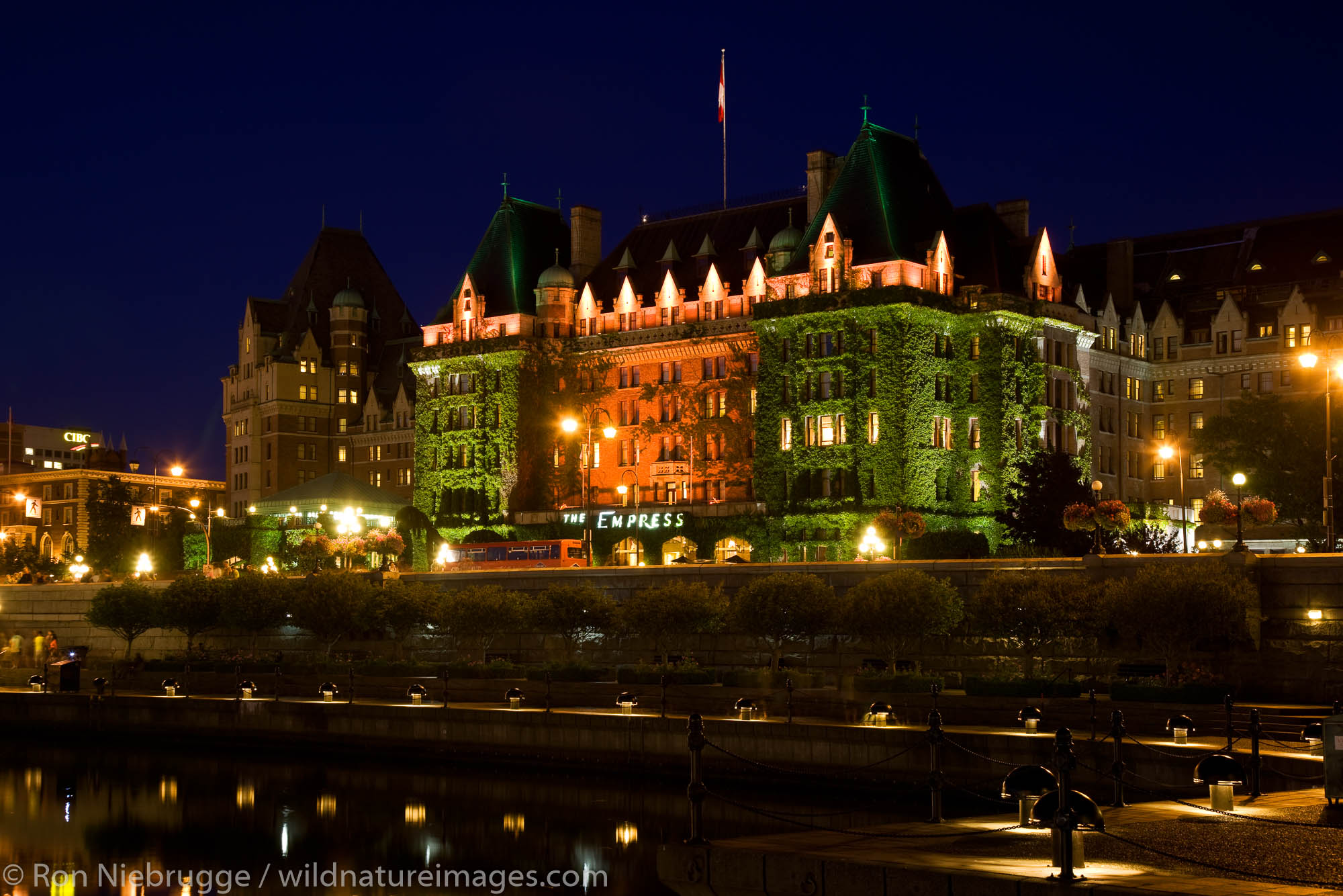 The historic Empress Hotel located on the Inner Harbour, Victoria, Vancouver Island, British Columbia, Canada.