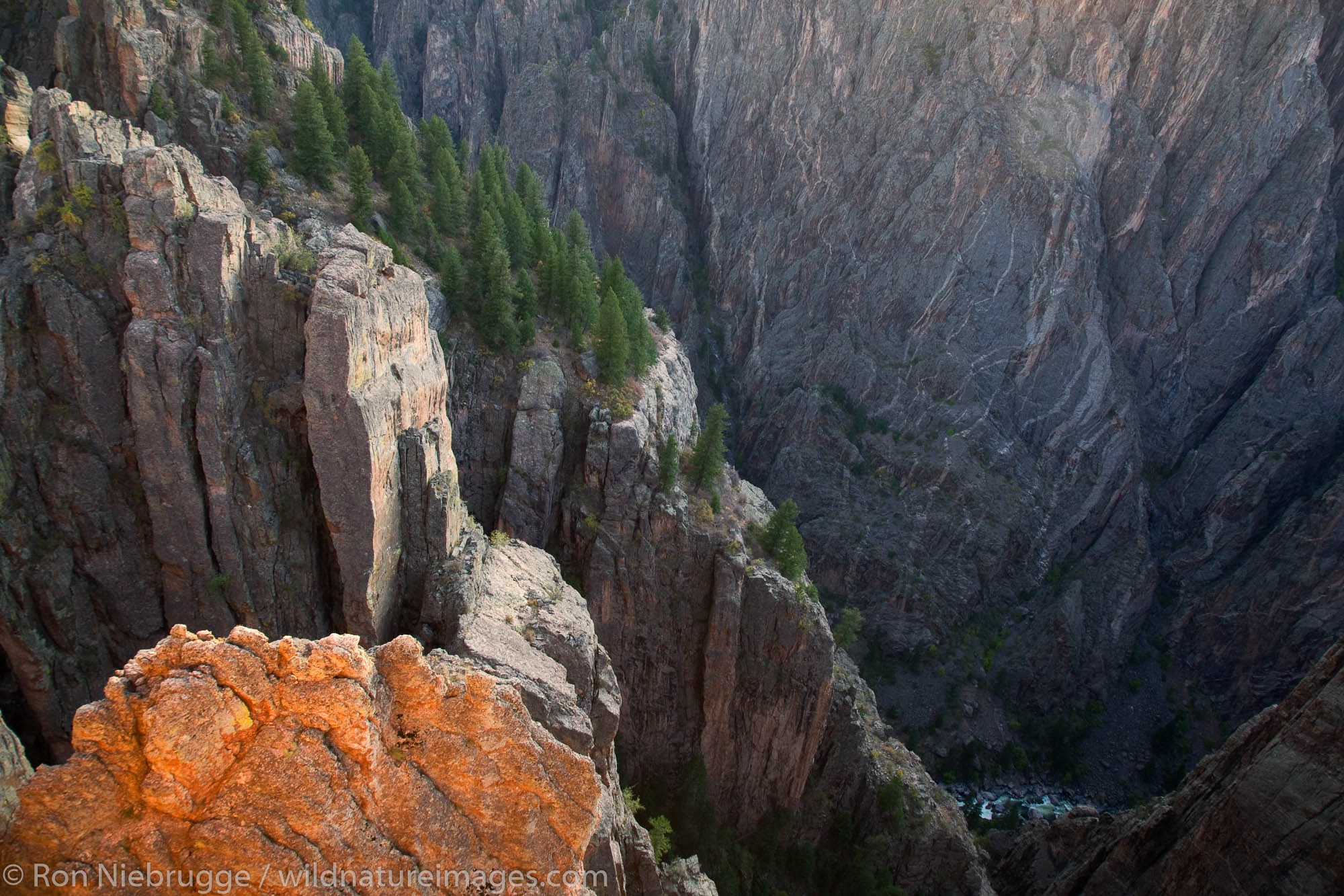 Viewpoint at Island Peaks View on the North Rim, Black Canyon of the Gunnison National Park, Colorado.