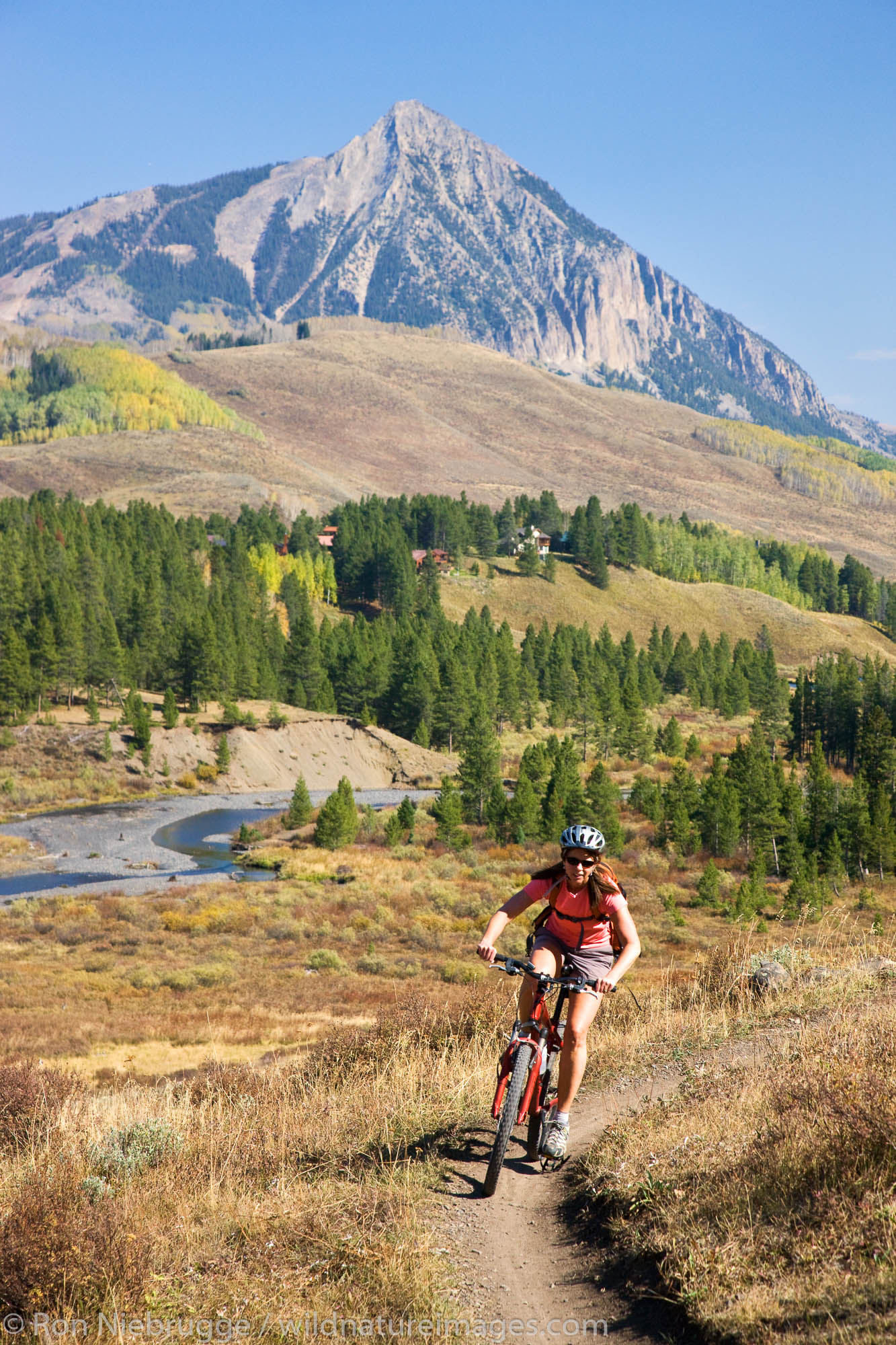 Mountain biking on the Upper and Lower Loop, Crested Butte, Colorado.  (model released)