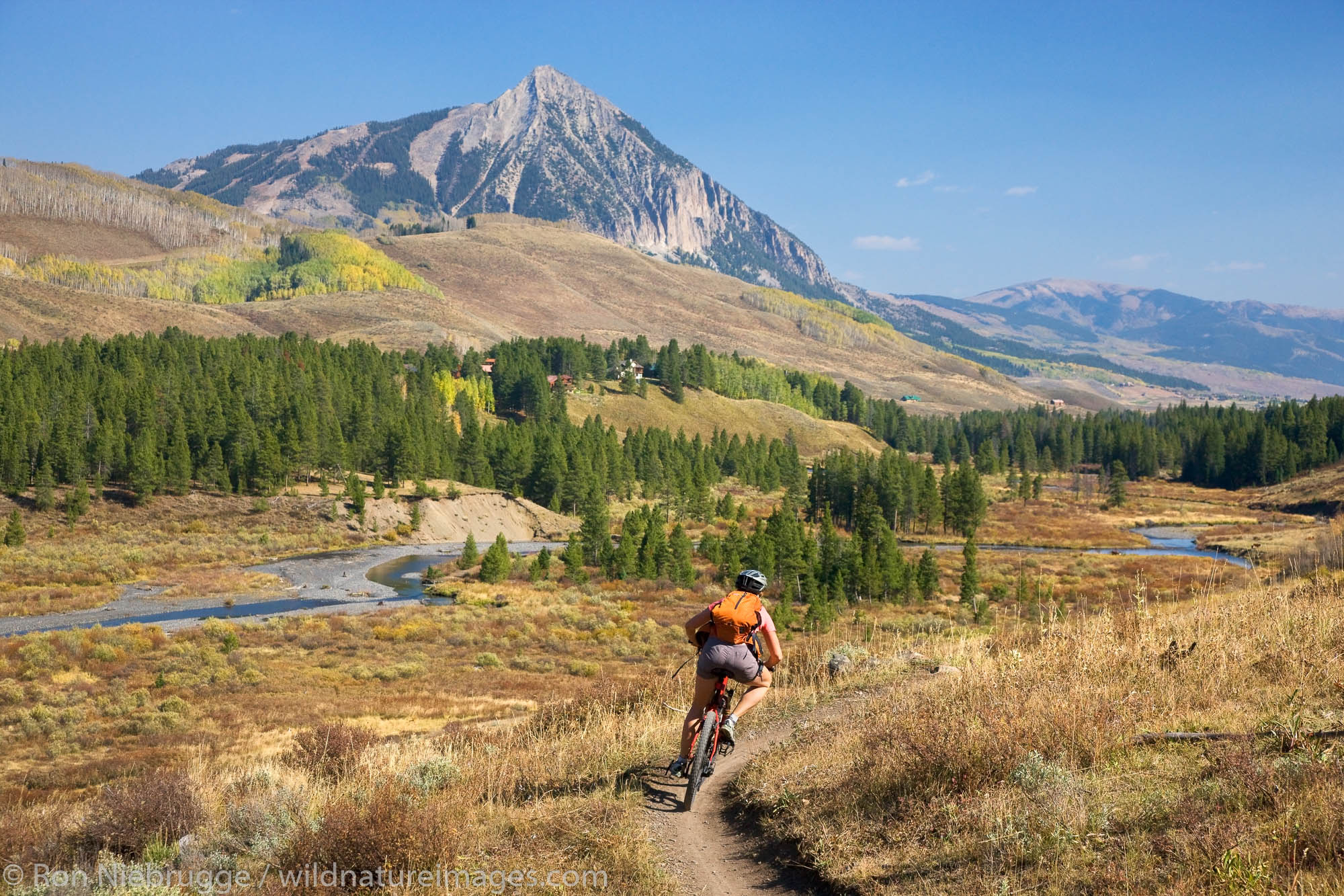 Mountain biking on the Upper and Lower Loop, Crested Butte, Colorado.  (model released)