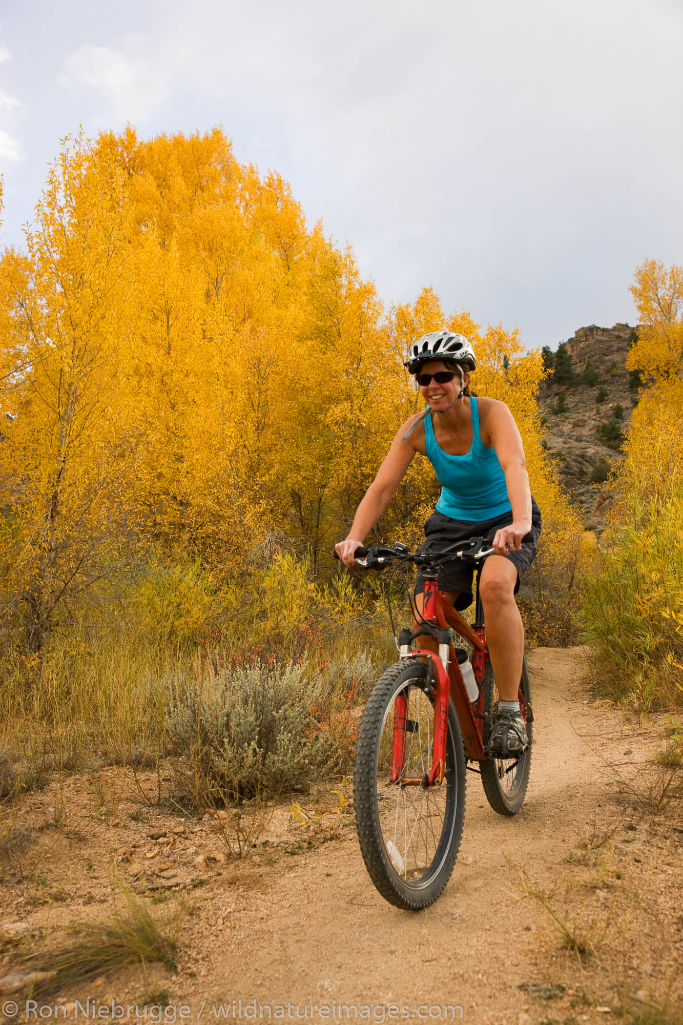 Mountain biking on the Hartman Rocks Recreation Area trails, Gunnison, Colorado.  (model released)