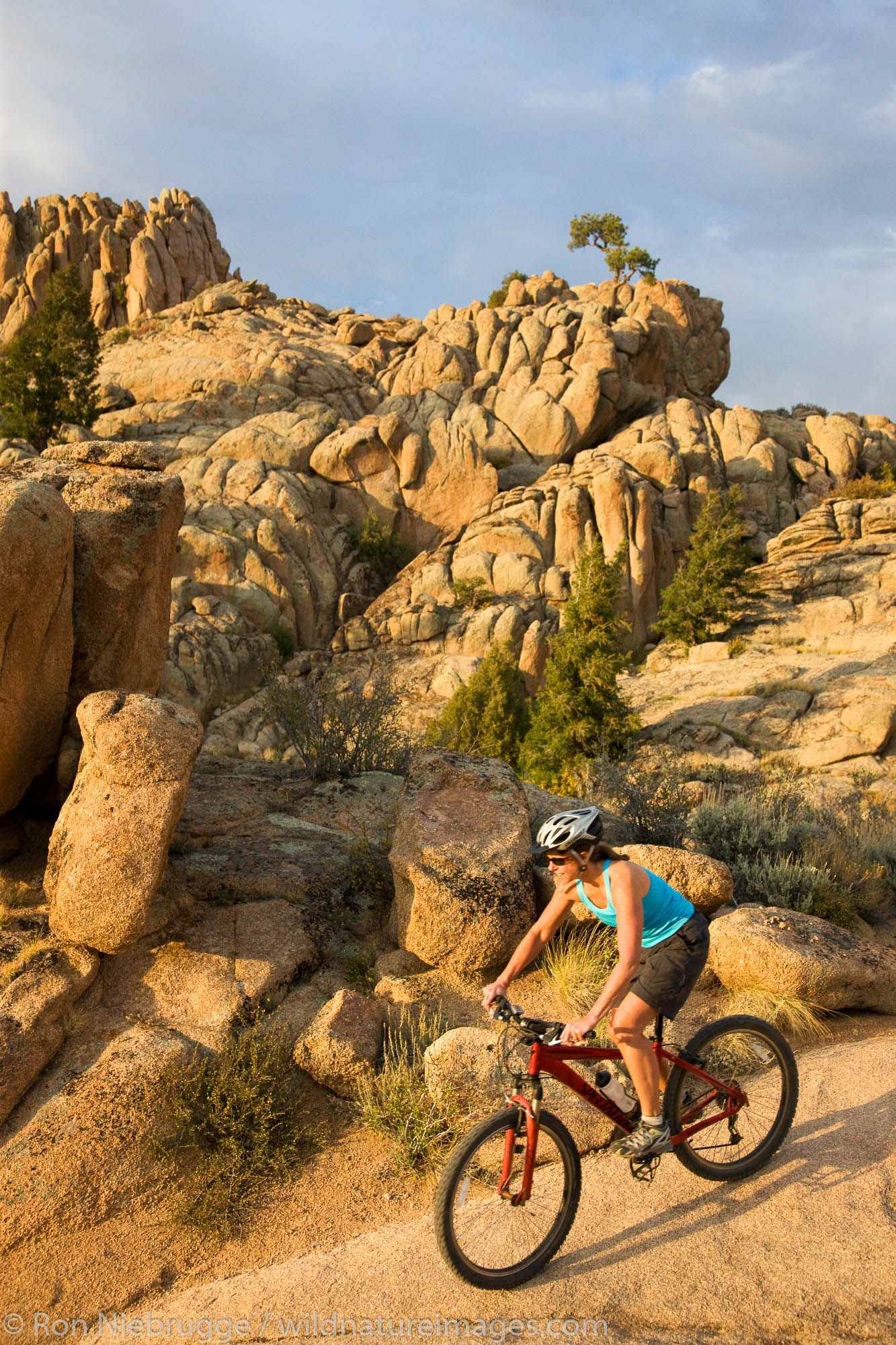 Mountain biking on the Hartman Rocks Recreation Area trails, Gunnison, Colorado.  (model released)