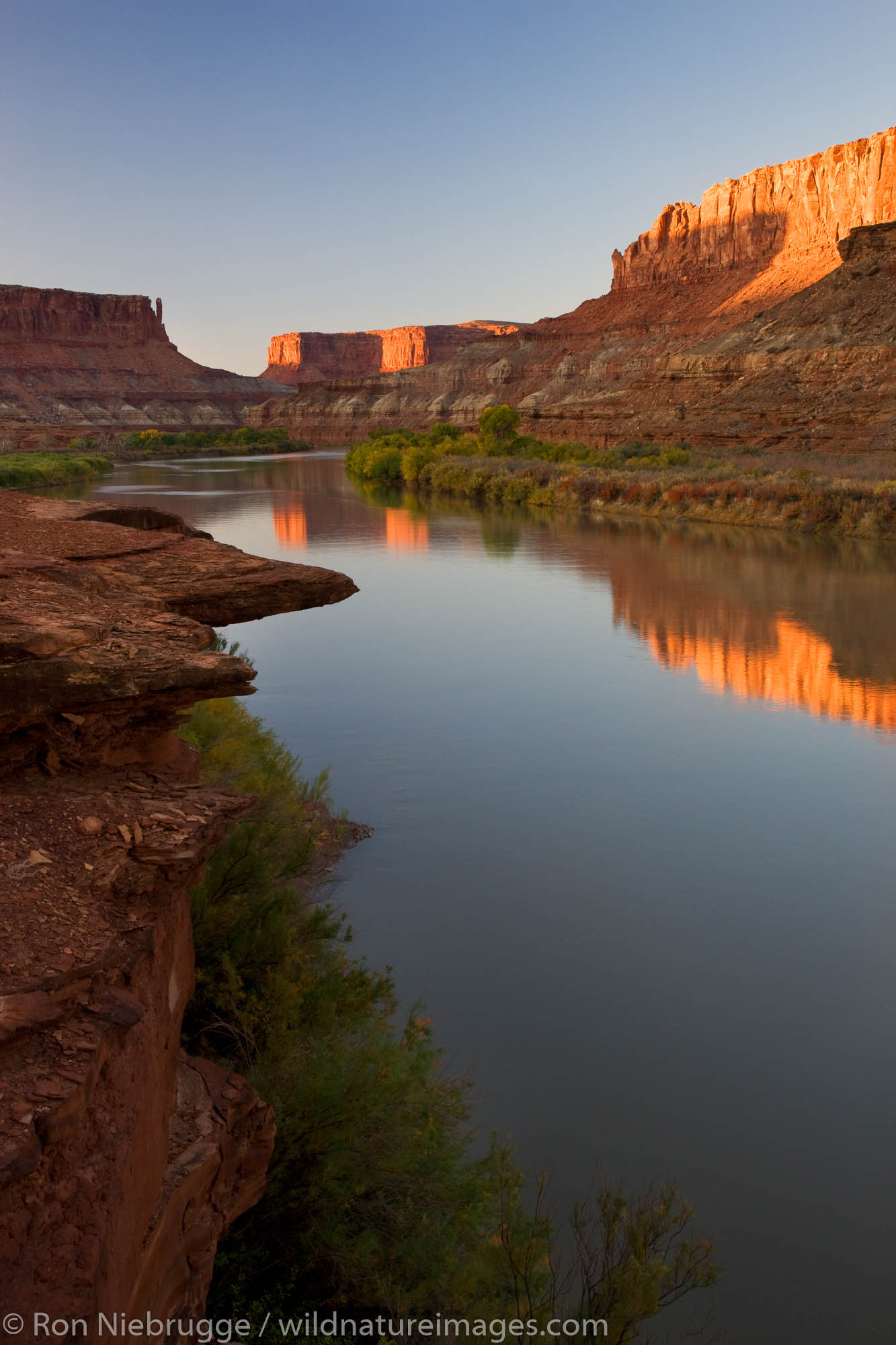 The Green River at the Labyrinth area along the White Rim Trail, Island in the Sky District, Canyonlands National Park, near...