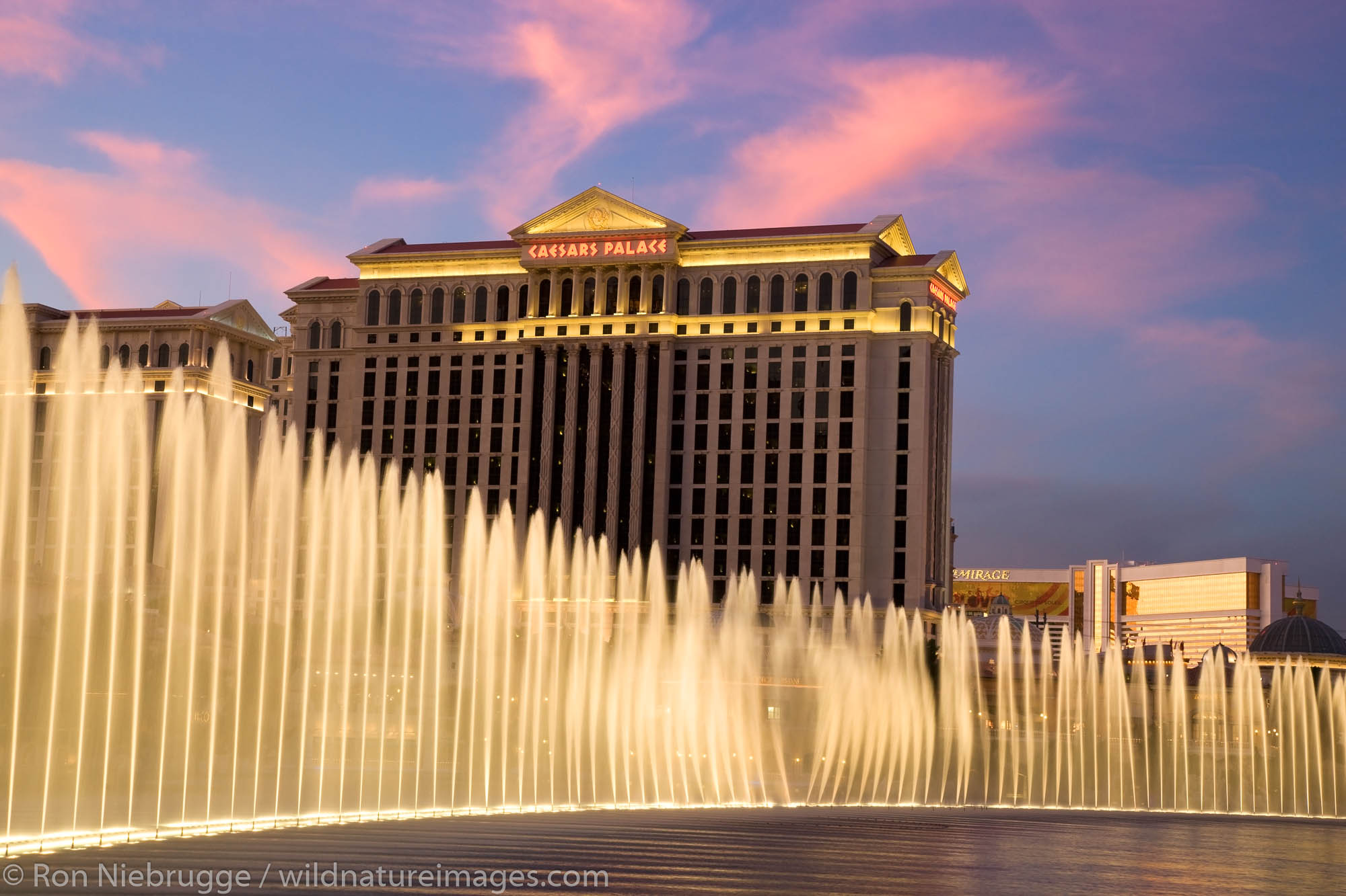 Fountain show at the Bellagio Hotel and Casino, Las Vegas, Nevada.