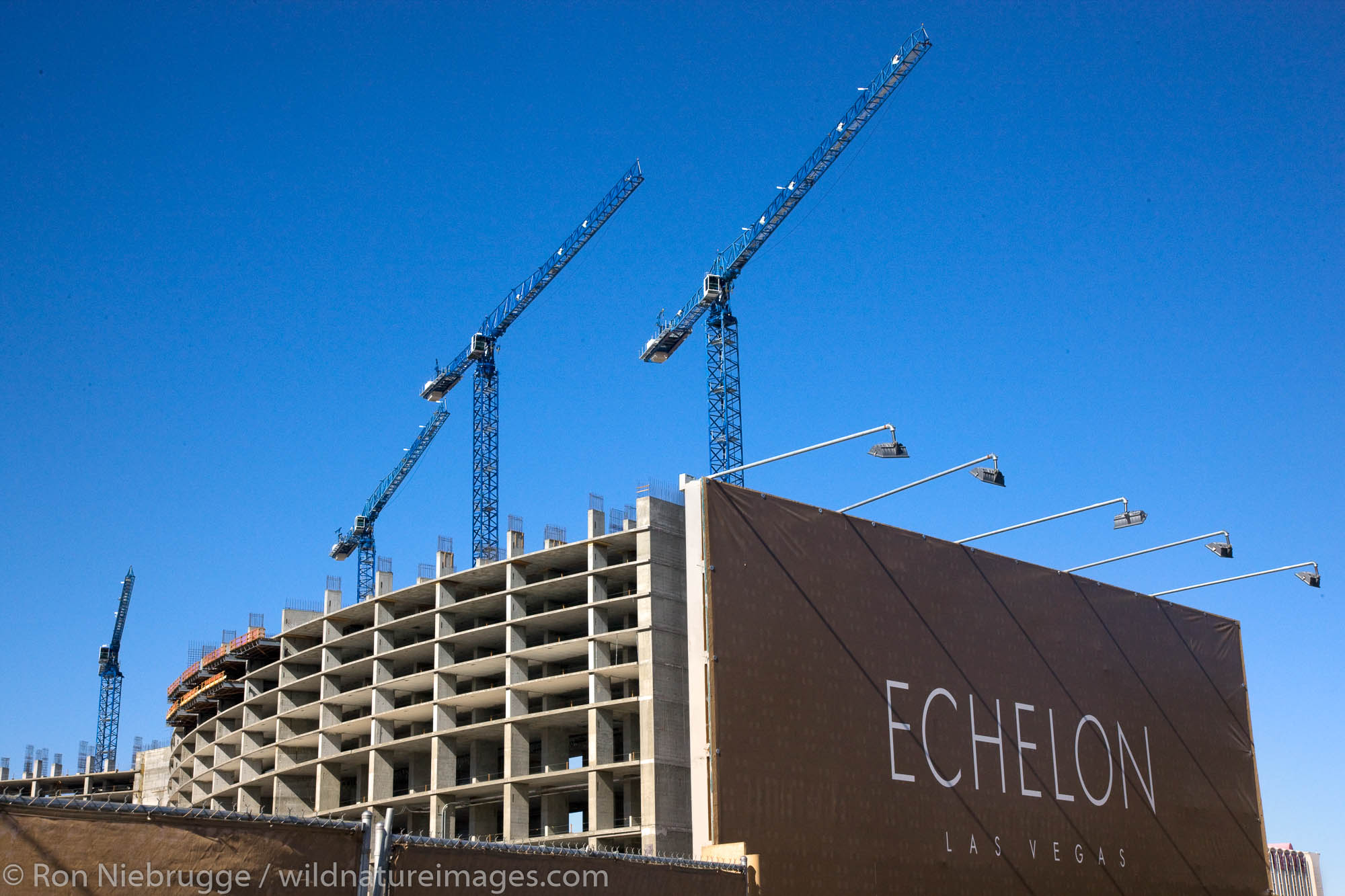 Construction has stopped on the huge Echelon Hotel and Casino because of the economy, Las Vegas, Nevada.