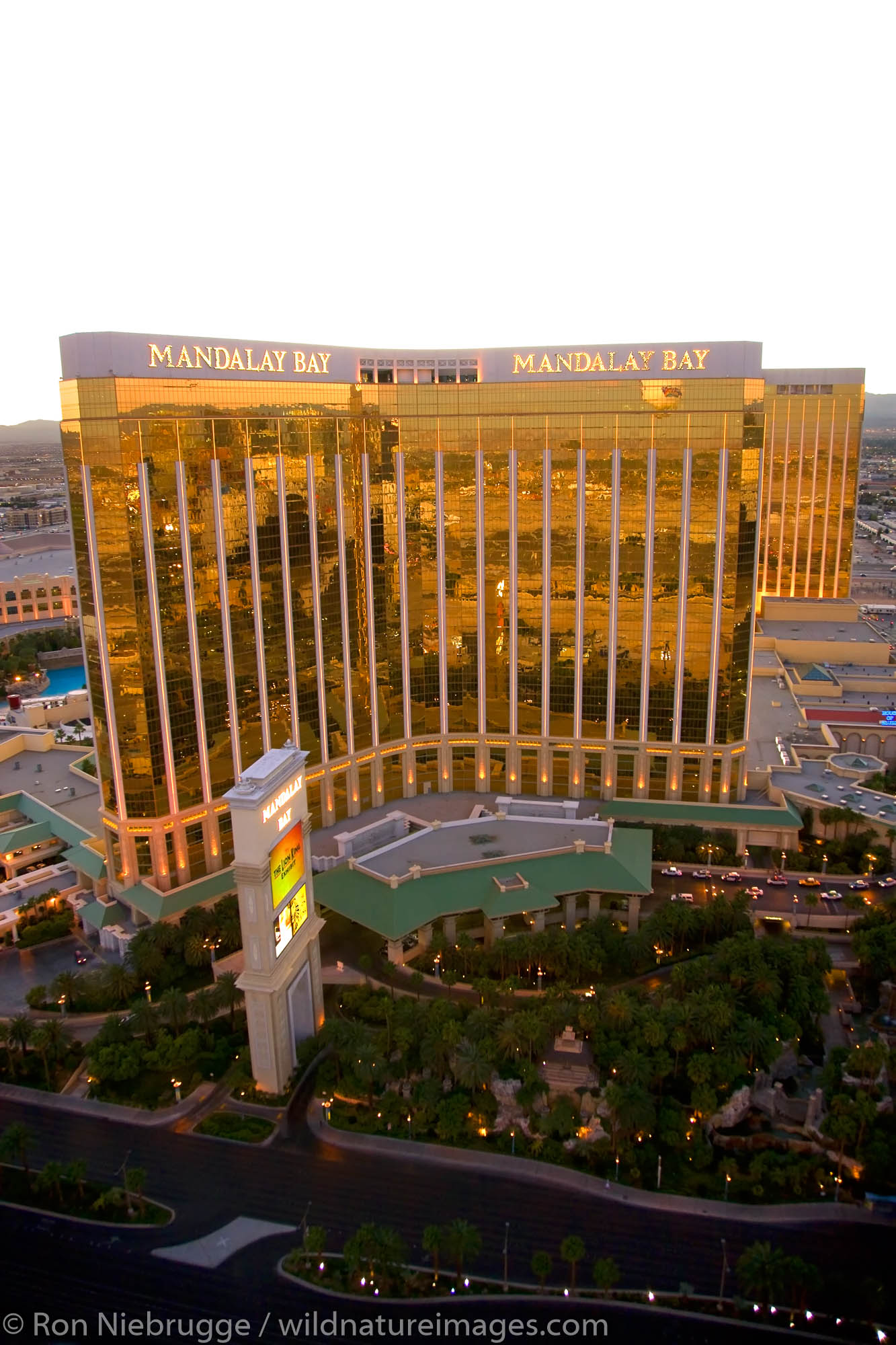 Aerial view of Mandalay Bay, Las Vegas, Nevada.