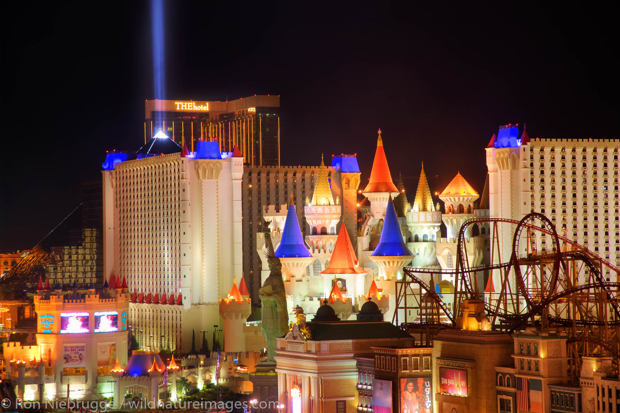 The Strip at night, Las Vegas, Nevada.