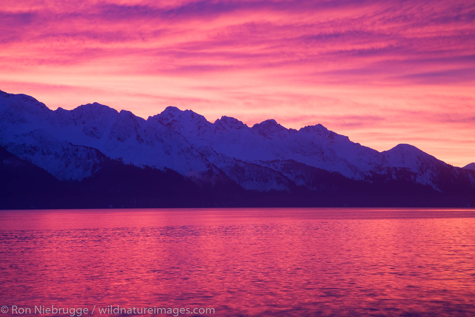 Sunrise over Resurrection Bay, Seward, Alaska.