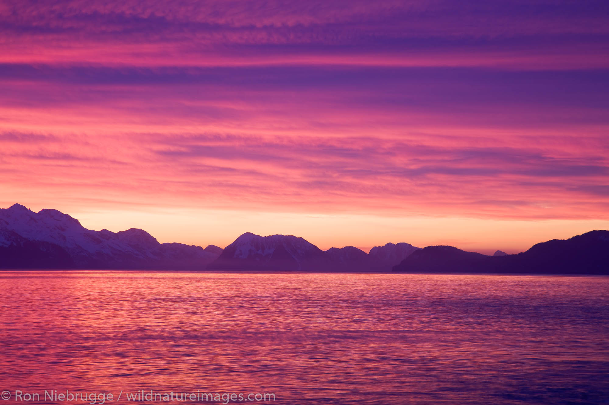 Sunrise over Resurrection Bay, Seward, Alaska.