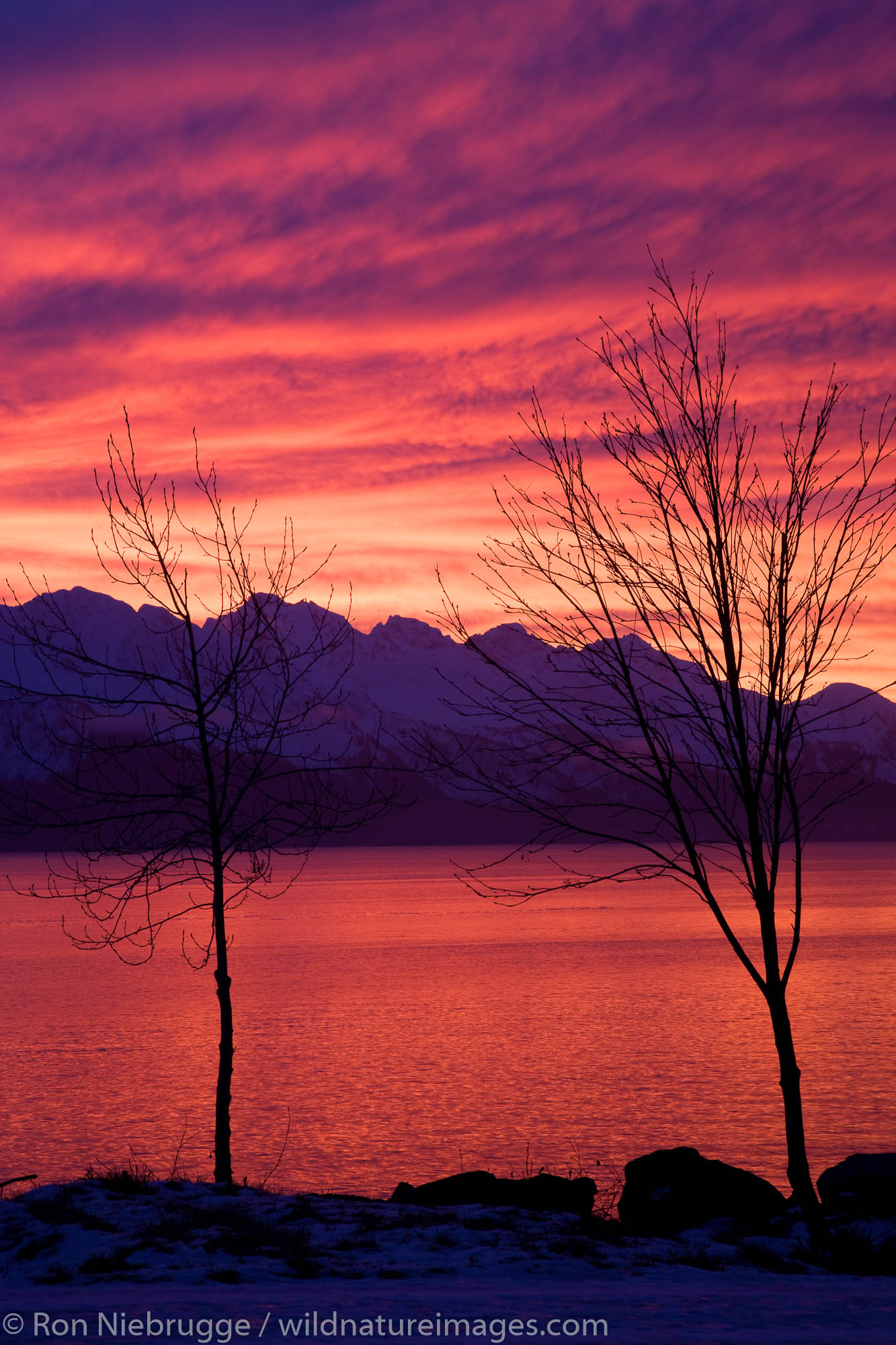 Sunrise over Resurrection Bay, Seward, Alaska.