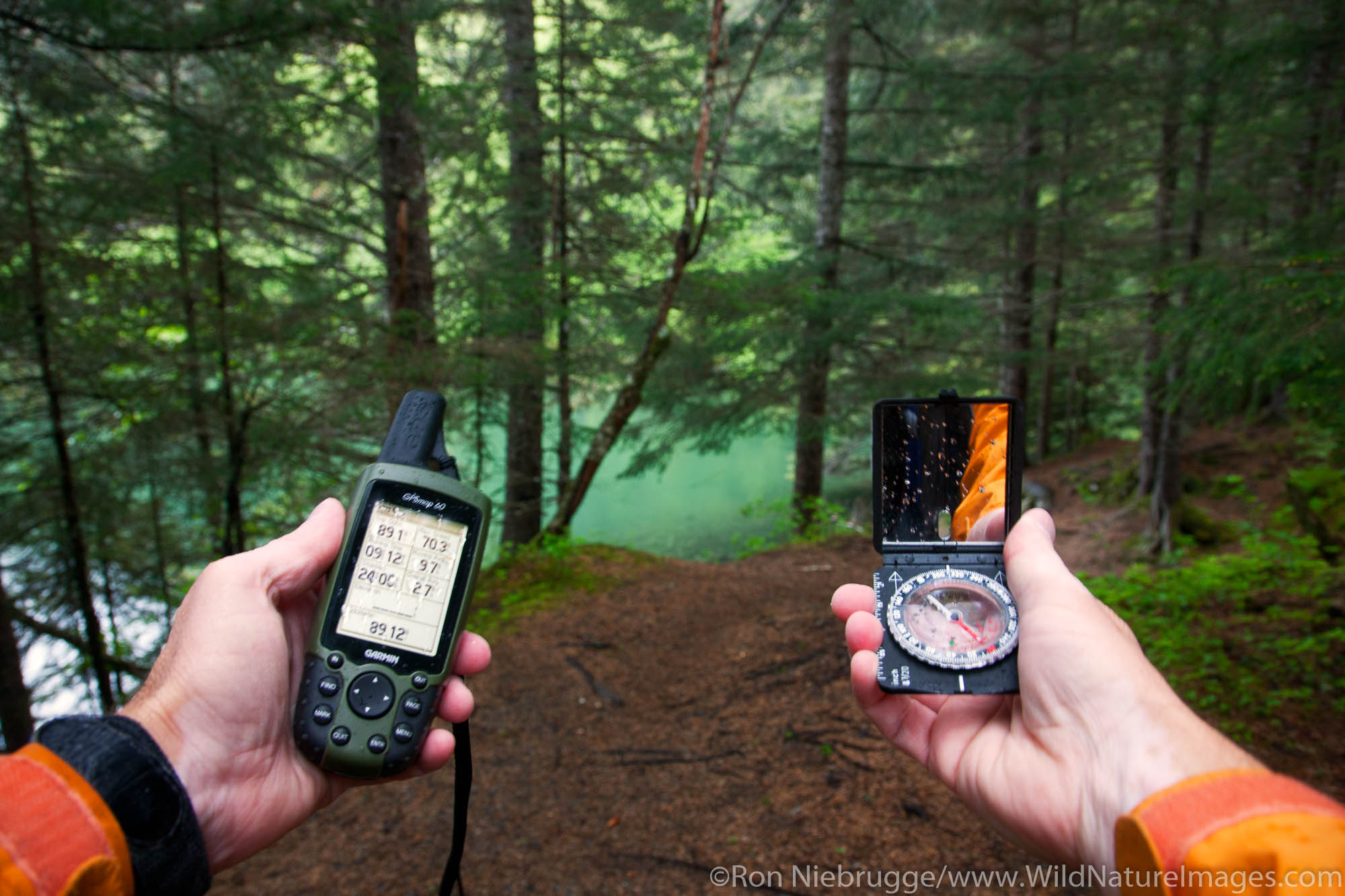 A compass and GPS in Seward, Alaska.