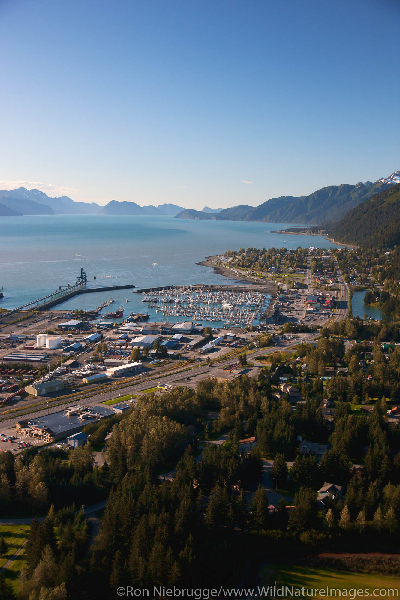 Aerial of Seward, Alaska.