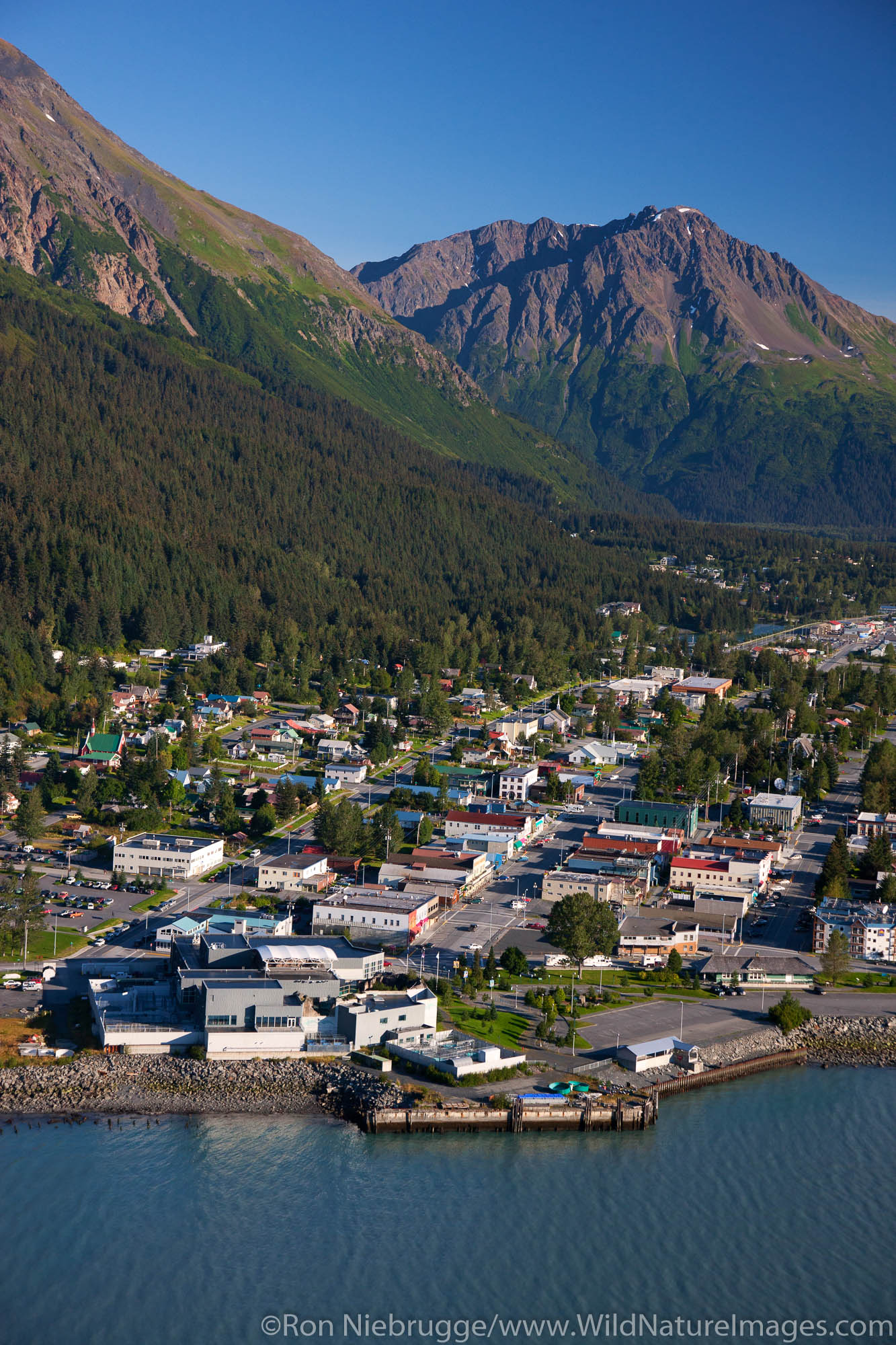 Aerial of Seward, Alaska.