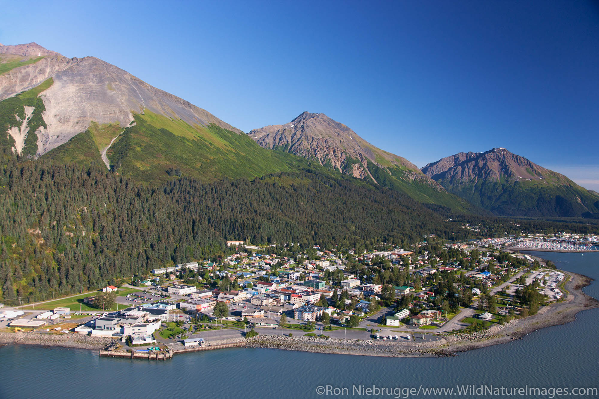 Aerial of Seward, Alaska.