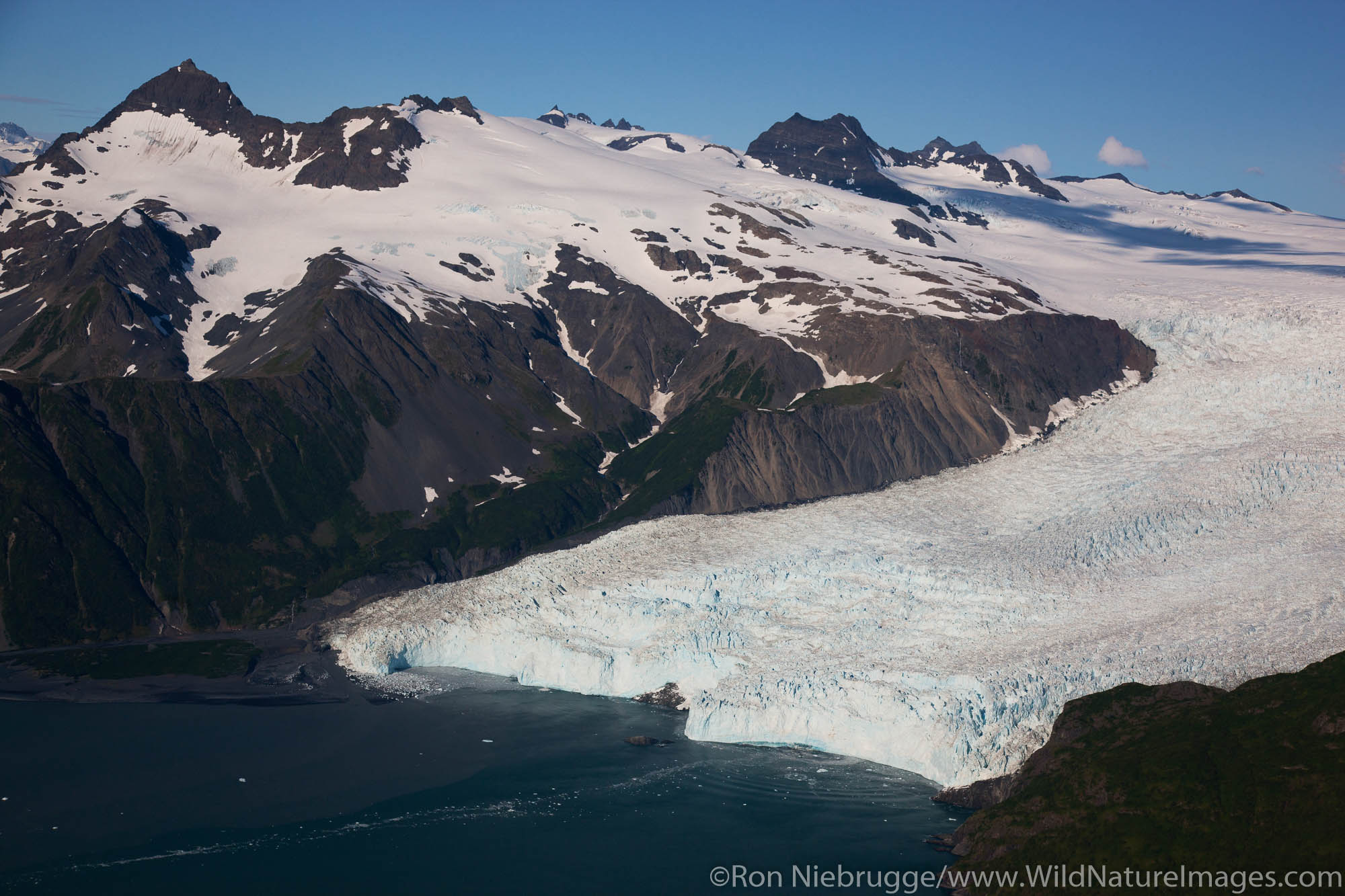 Aerial of Aialik Glacier Photos by Ron Niebrugge