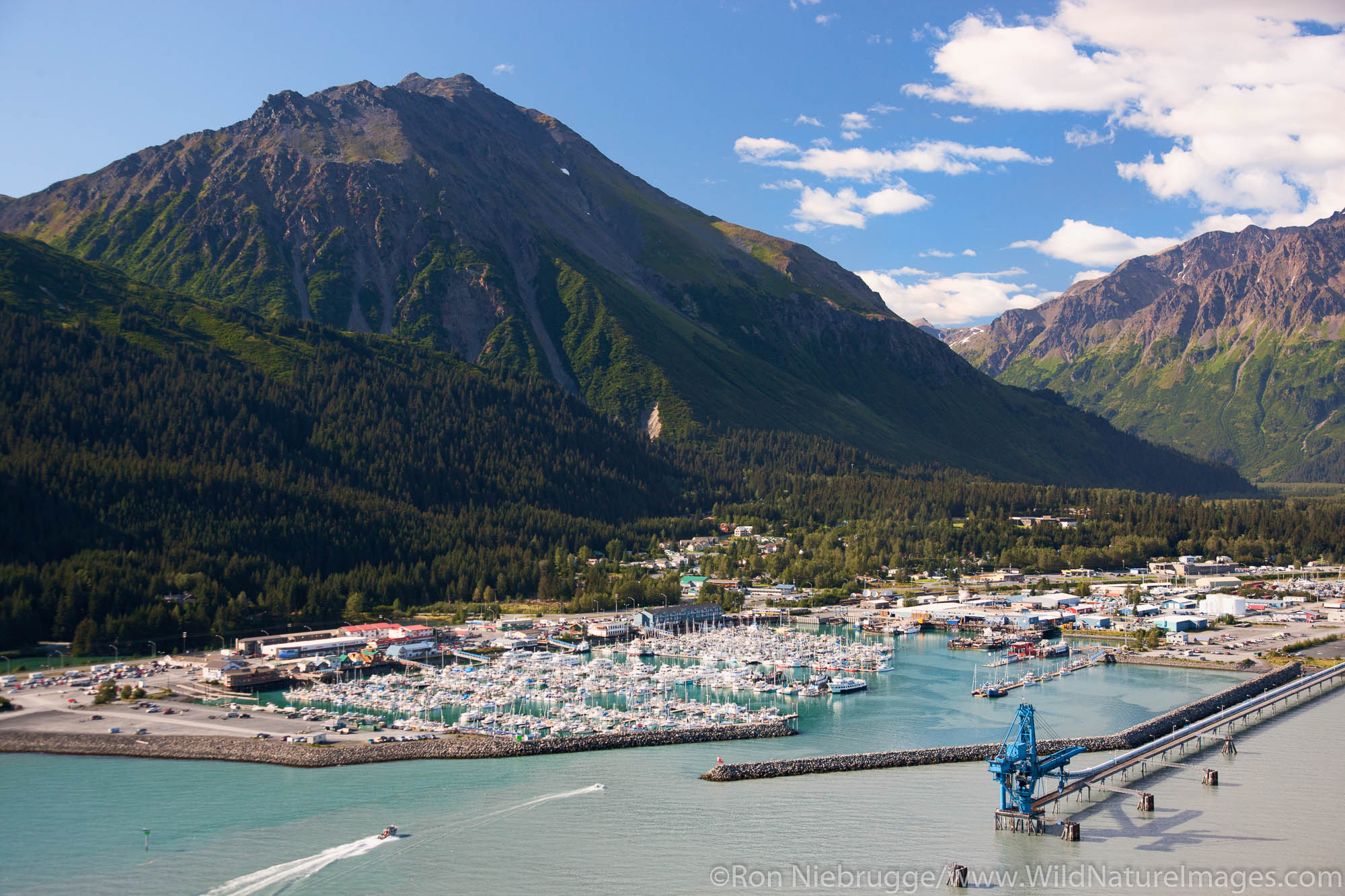 Aerial of Seward, Alaska.